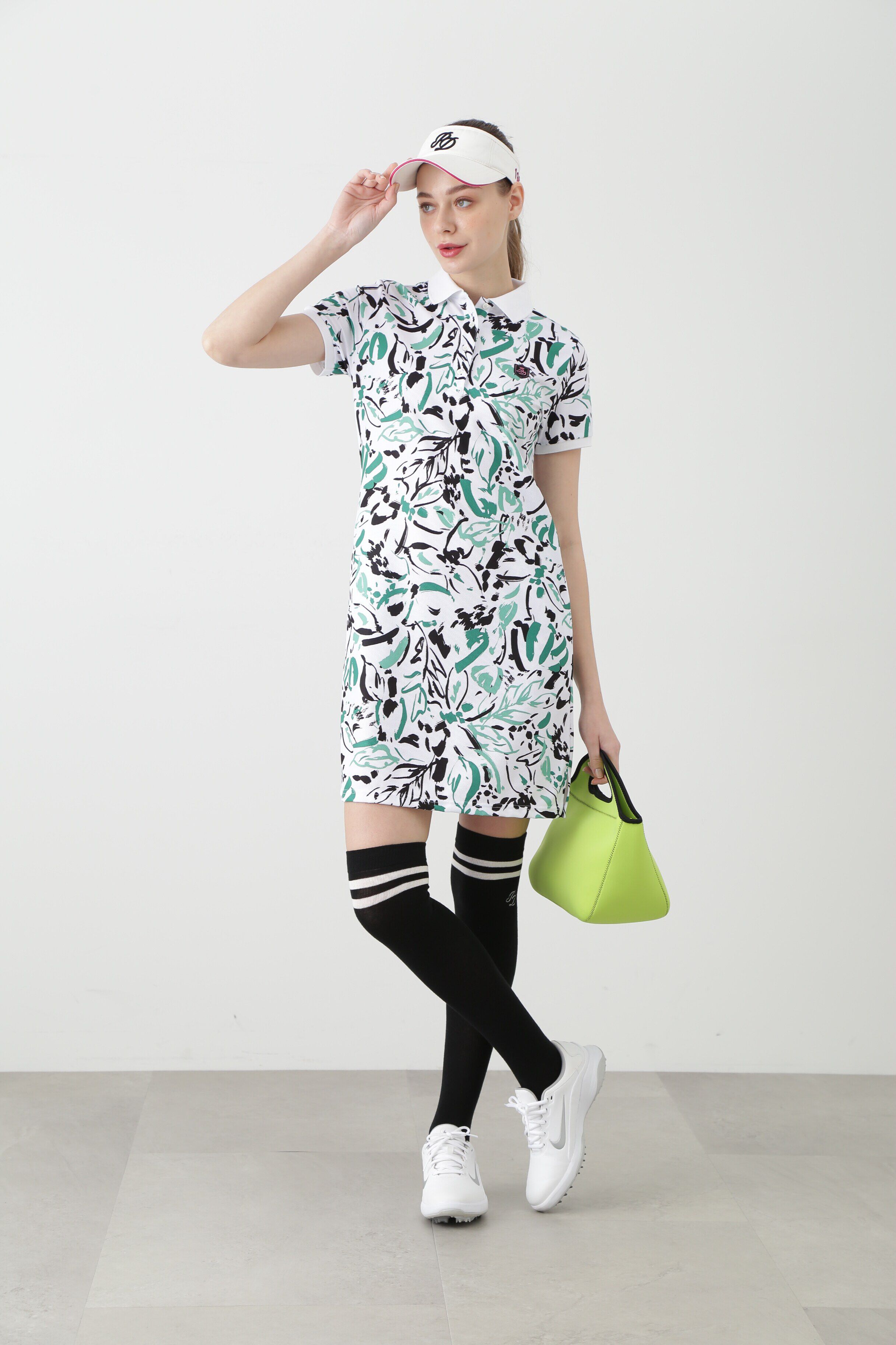  「[PINKY GOLF]オプティカルフラワープリントワンピース」|ワンピース|