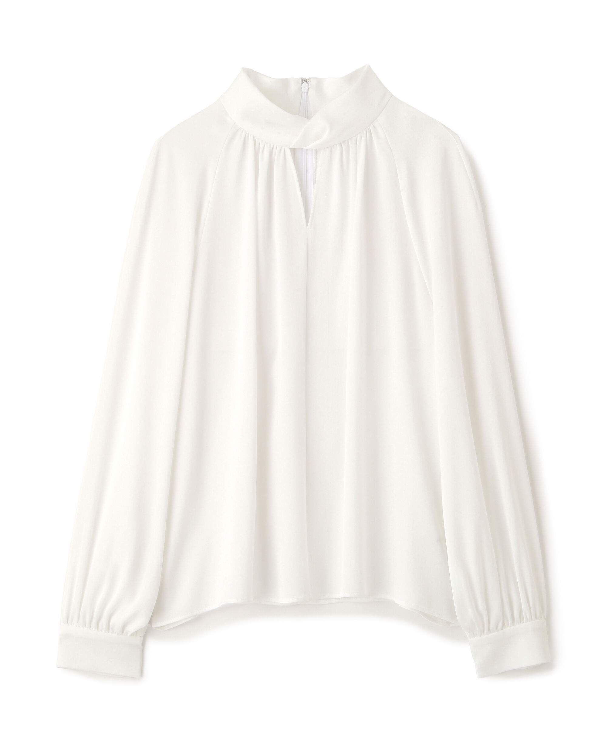  「◆ギャザーネックドットジャガードブラウス」|シャツ・ブラウス|