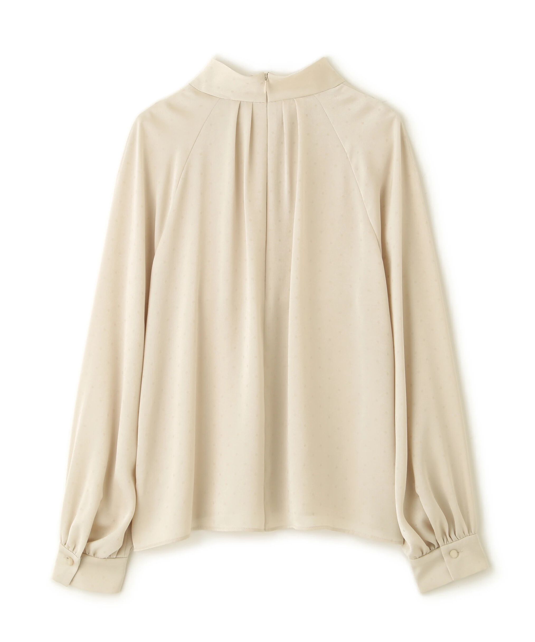  「◆ギャザーネックドットジャガードブラウス」|シャツ・ブラウス|