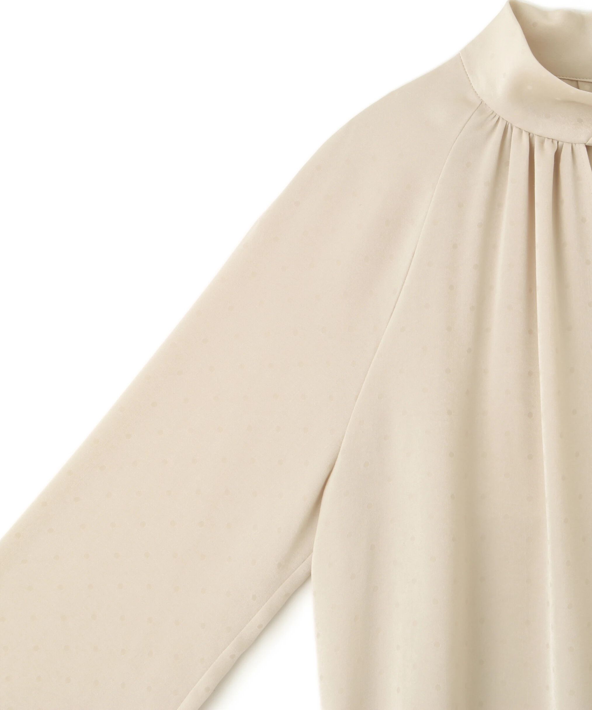  「◆ギャザーネックドットジャガードブラウス」|シャツ・ブラウス|