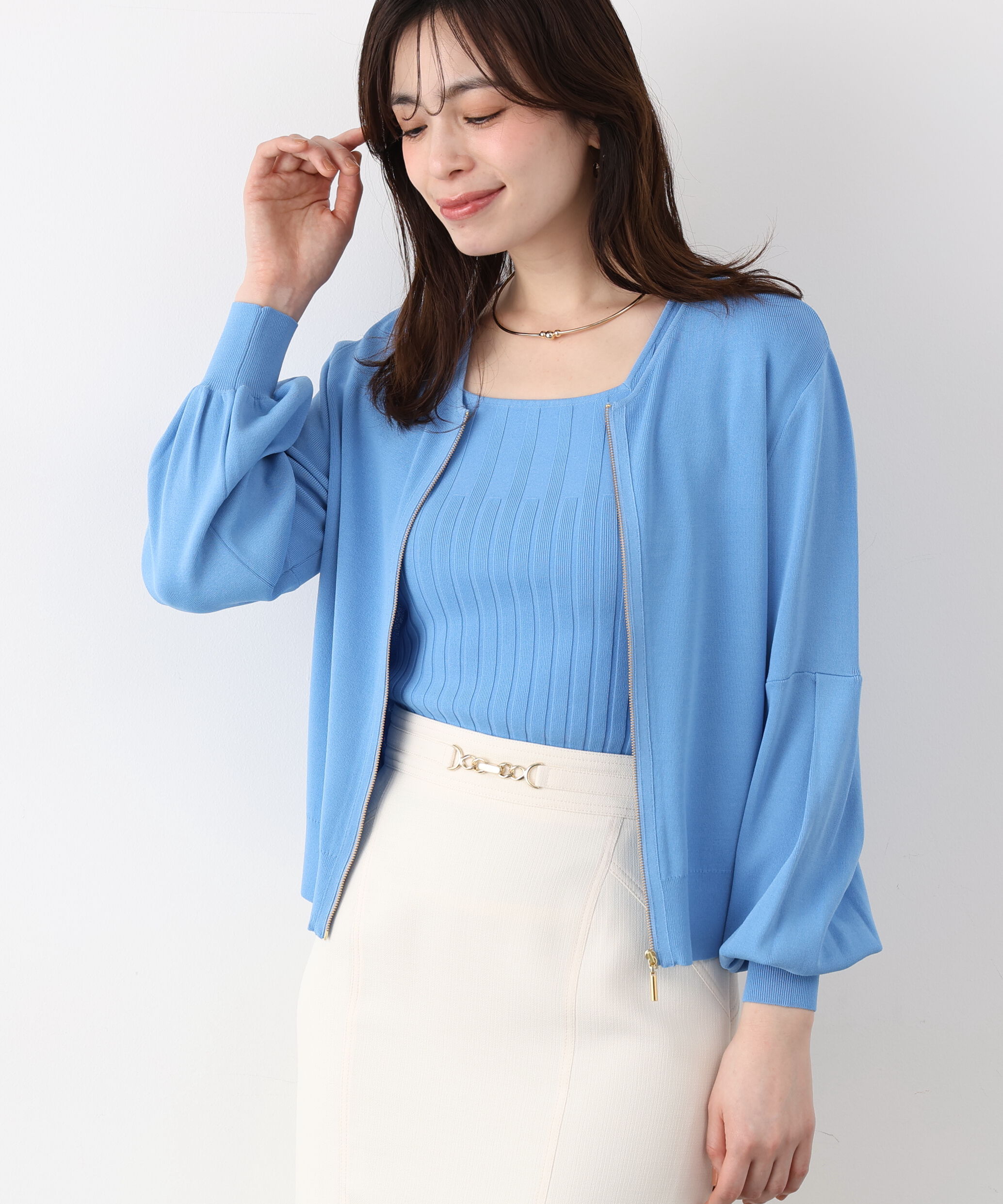  「ジップアップニットブルゾン」|その他|