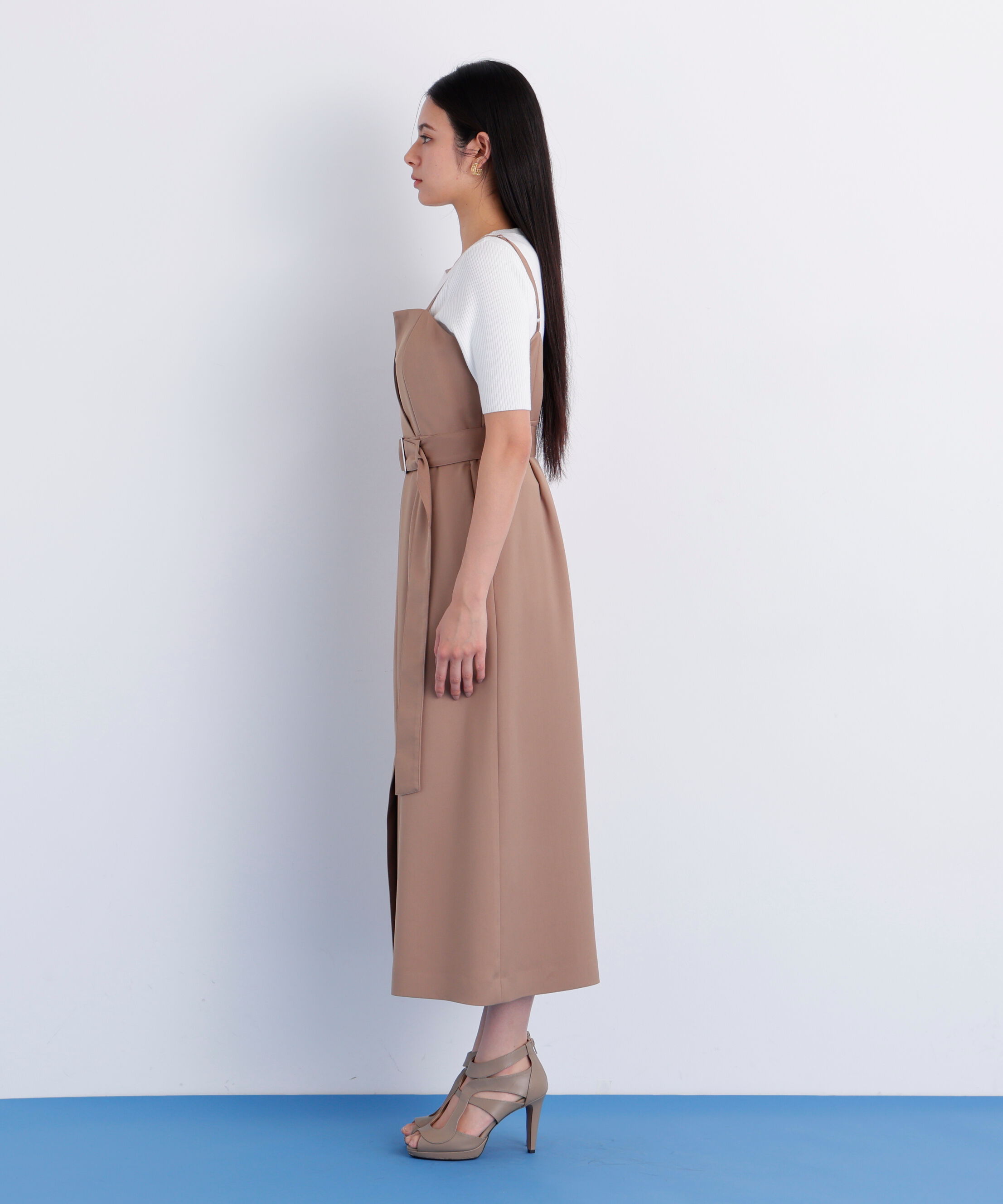  「［美香さん着用］ストラップジャンパースカート」|ワンピース|