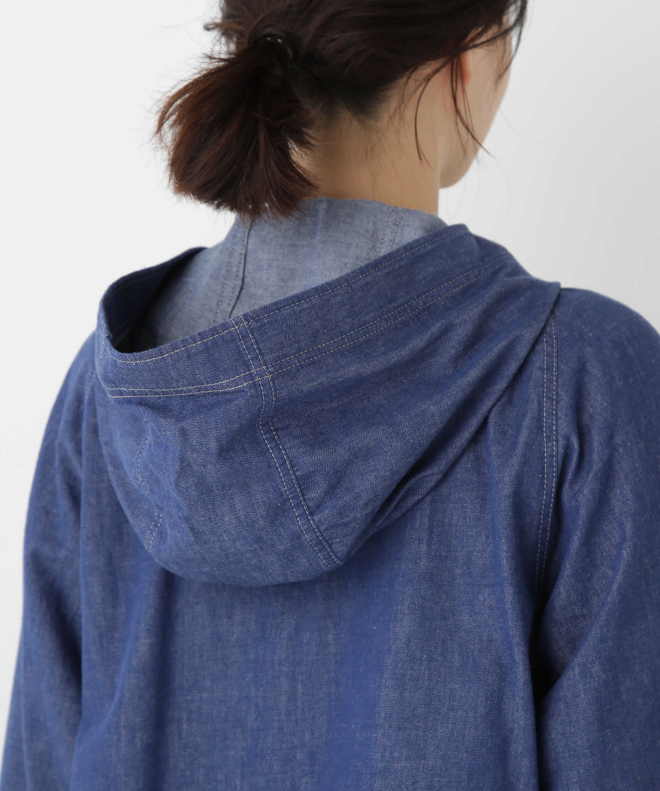  「◆ライトオンスデニムフードブラウス」|シャツ・ブラウス|