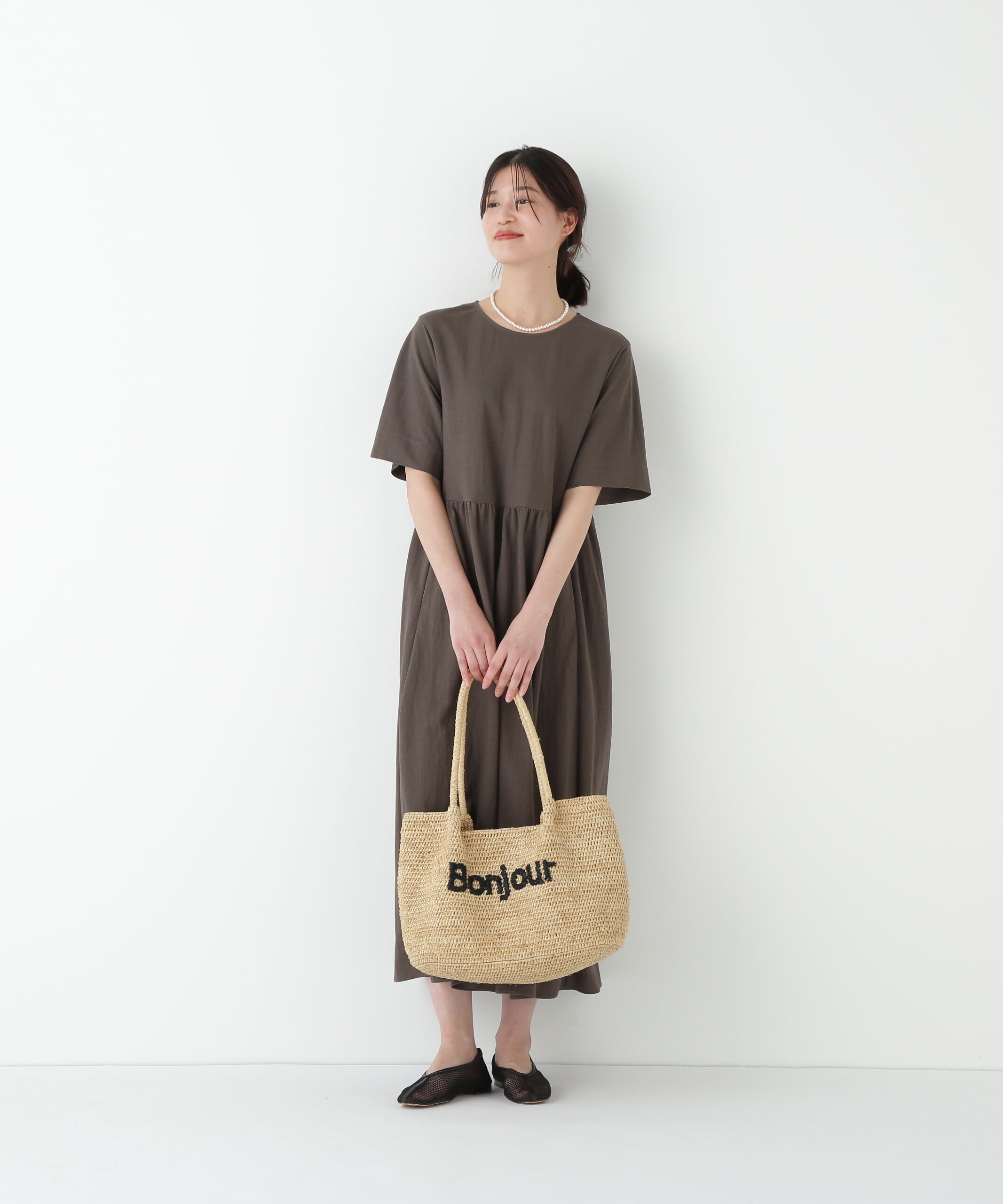  「◆ＲＮスムースギャザーＡラインワンピース」|ワンピース|