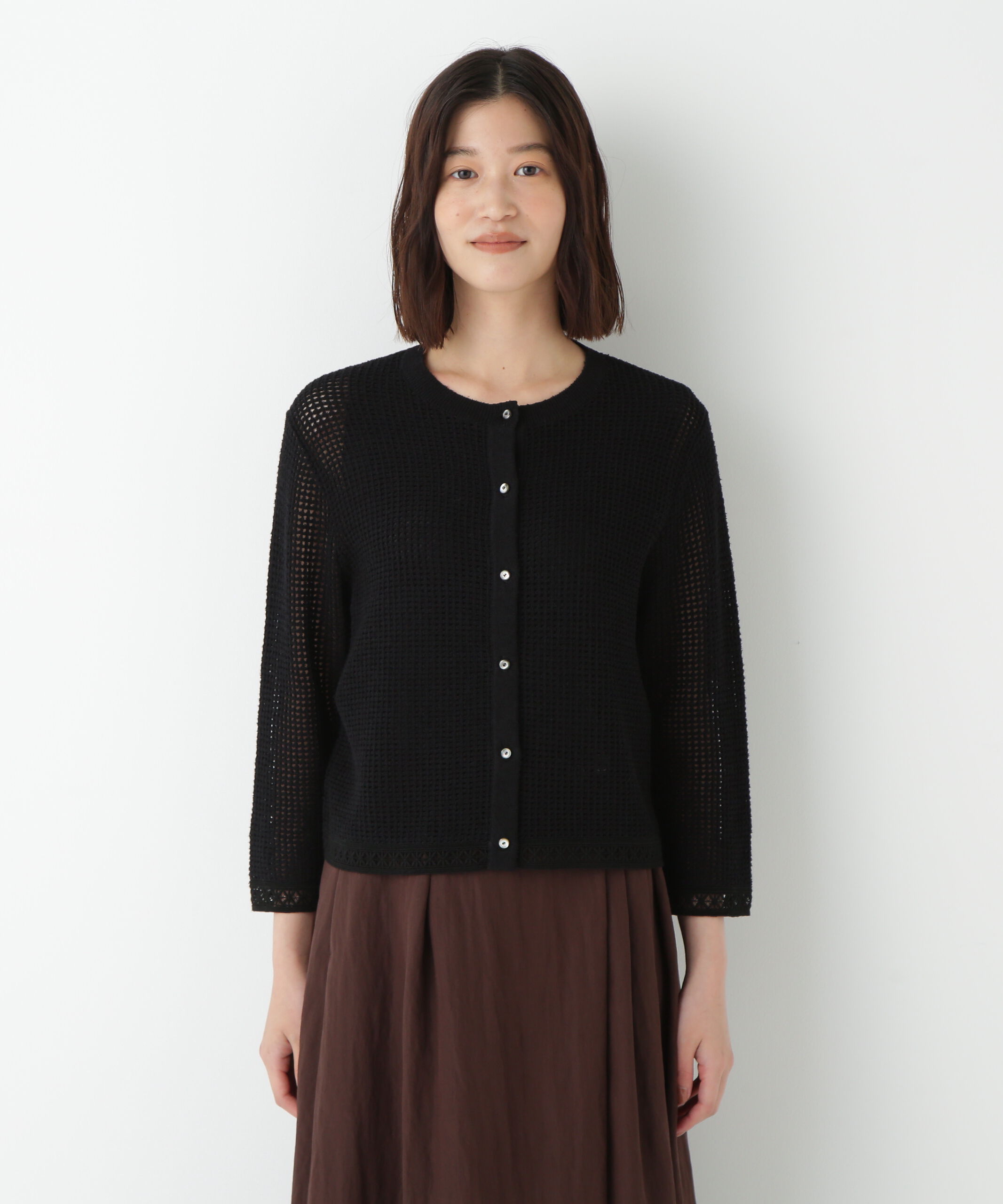  「◆透かしブークレニットカーディガン」|ニット・セーター|