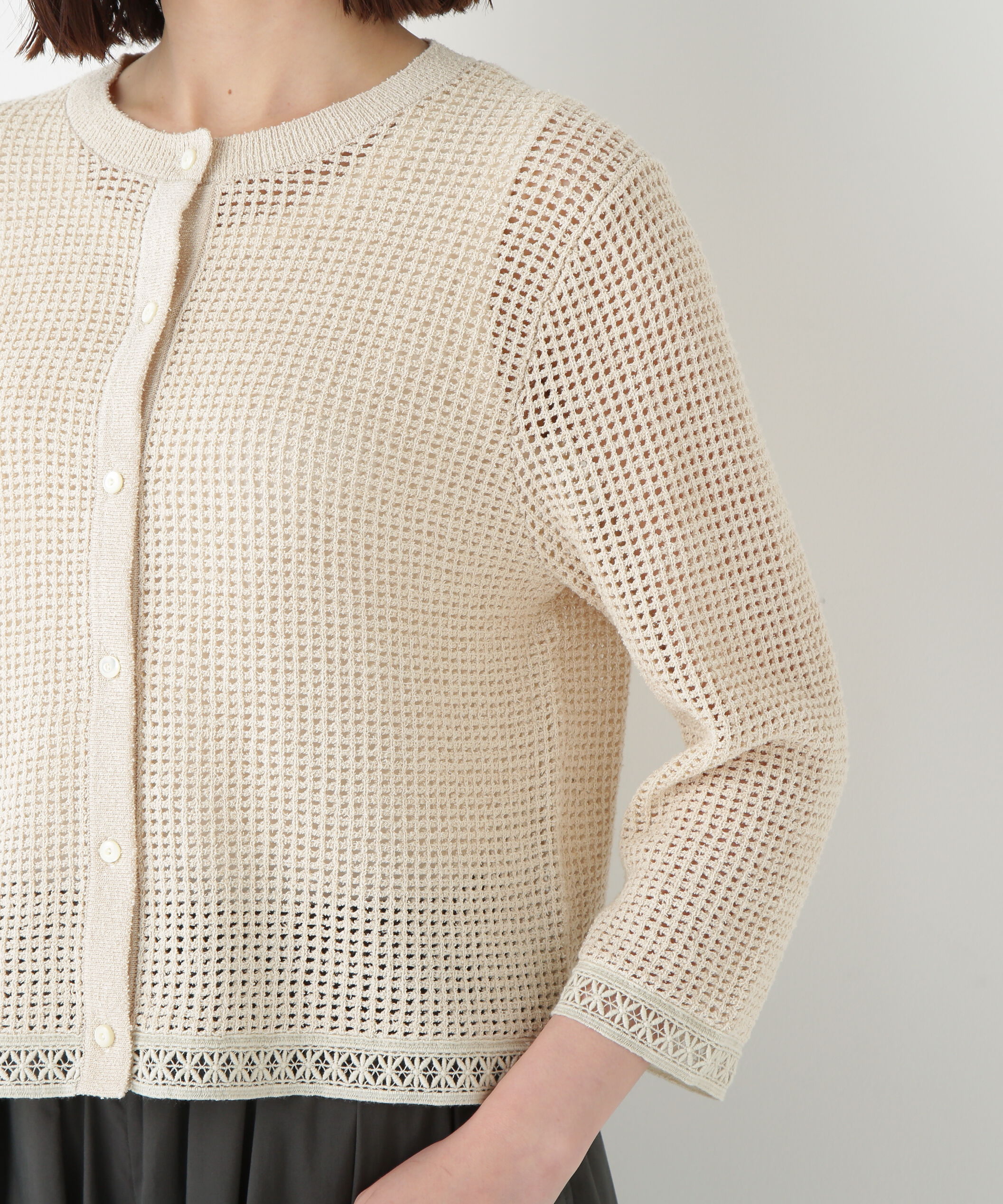  「◆透かしブークレニットカーディガン」|ニット・セーター|