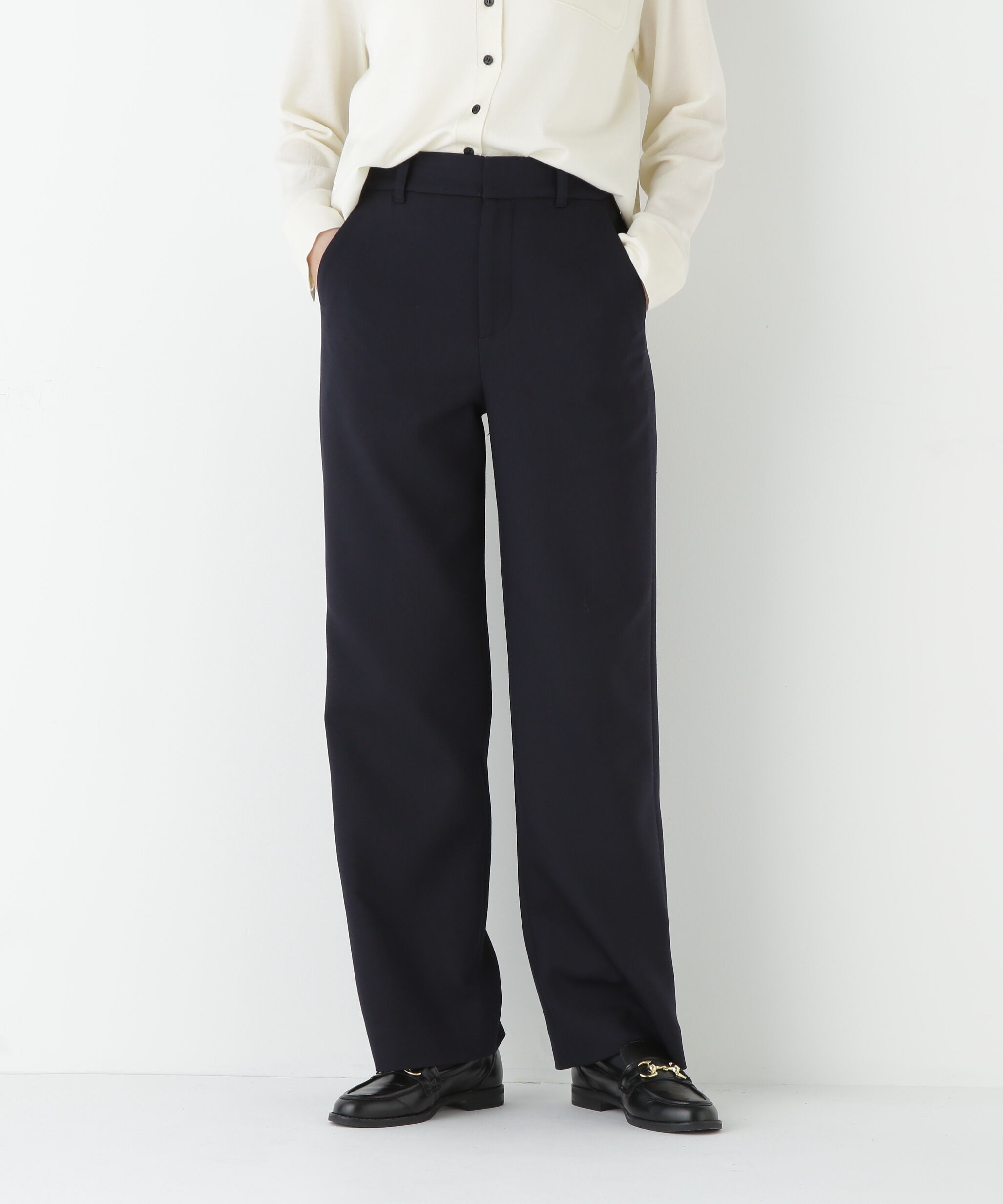  「◆ダブルクロスストレートパンツ」|その他|ネイビー