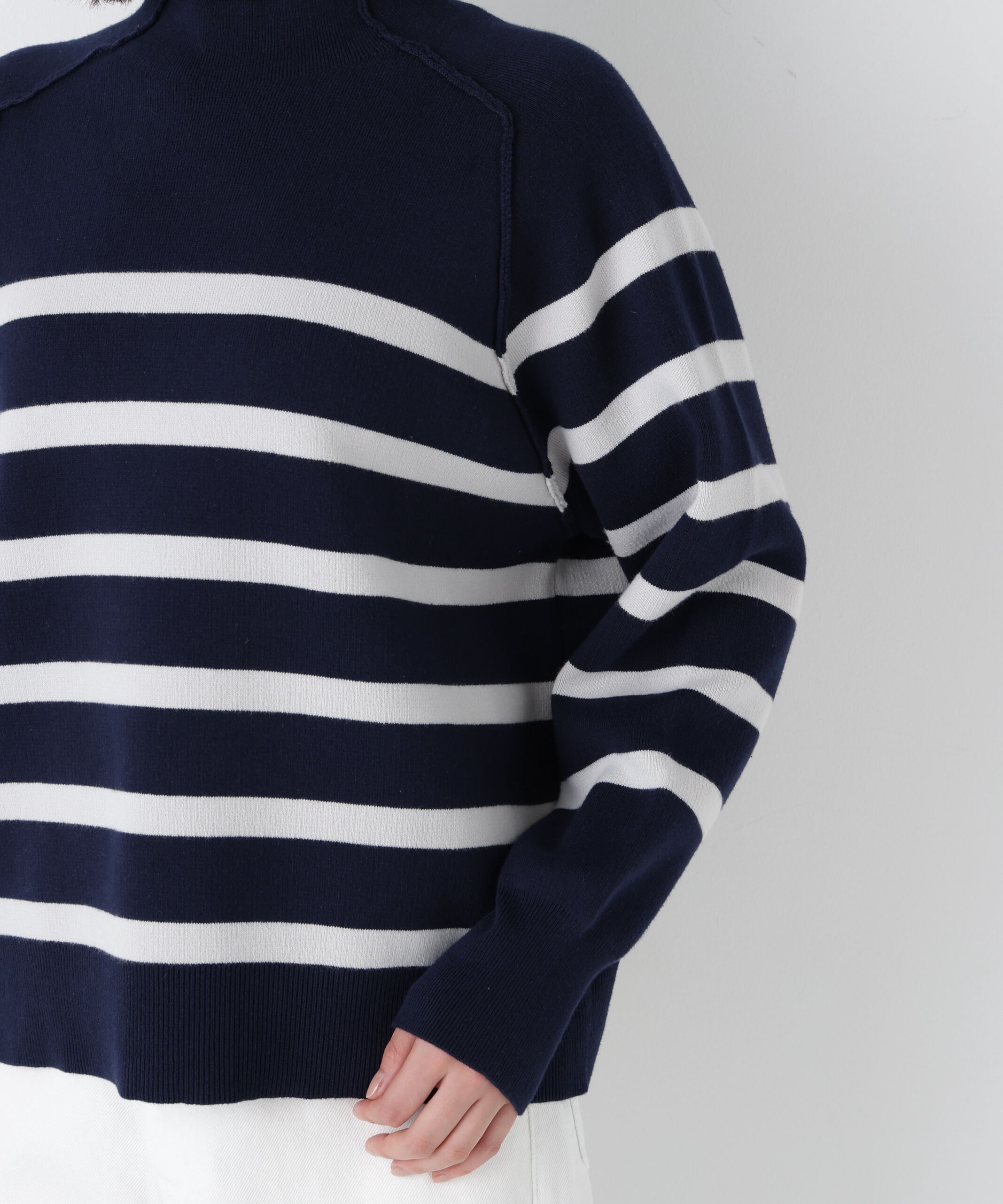  「◆《ウォッシャブル》コットンジャガードボトルネックＰＯ」|ニット・セーター|