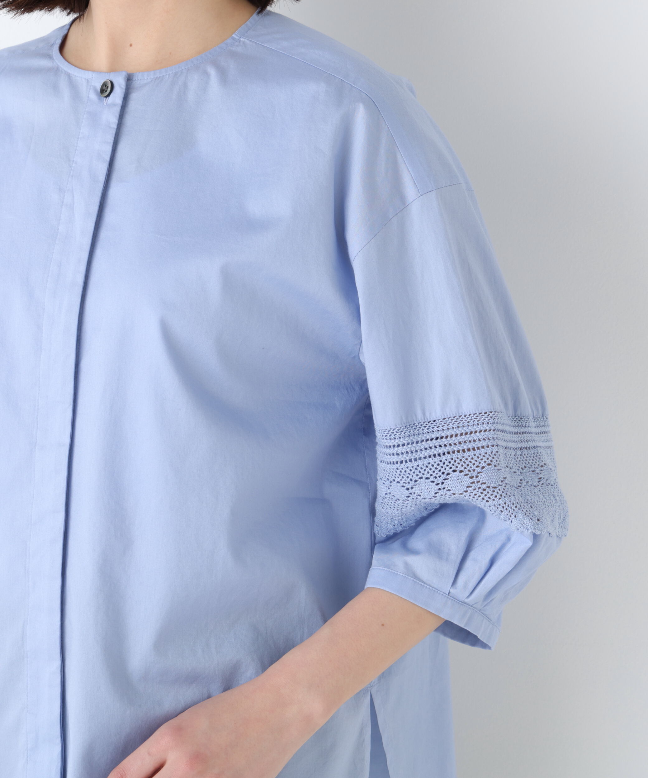  「◆レースドッキングクルーネックブラウス」|シャツ・ブラウス|