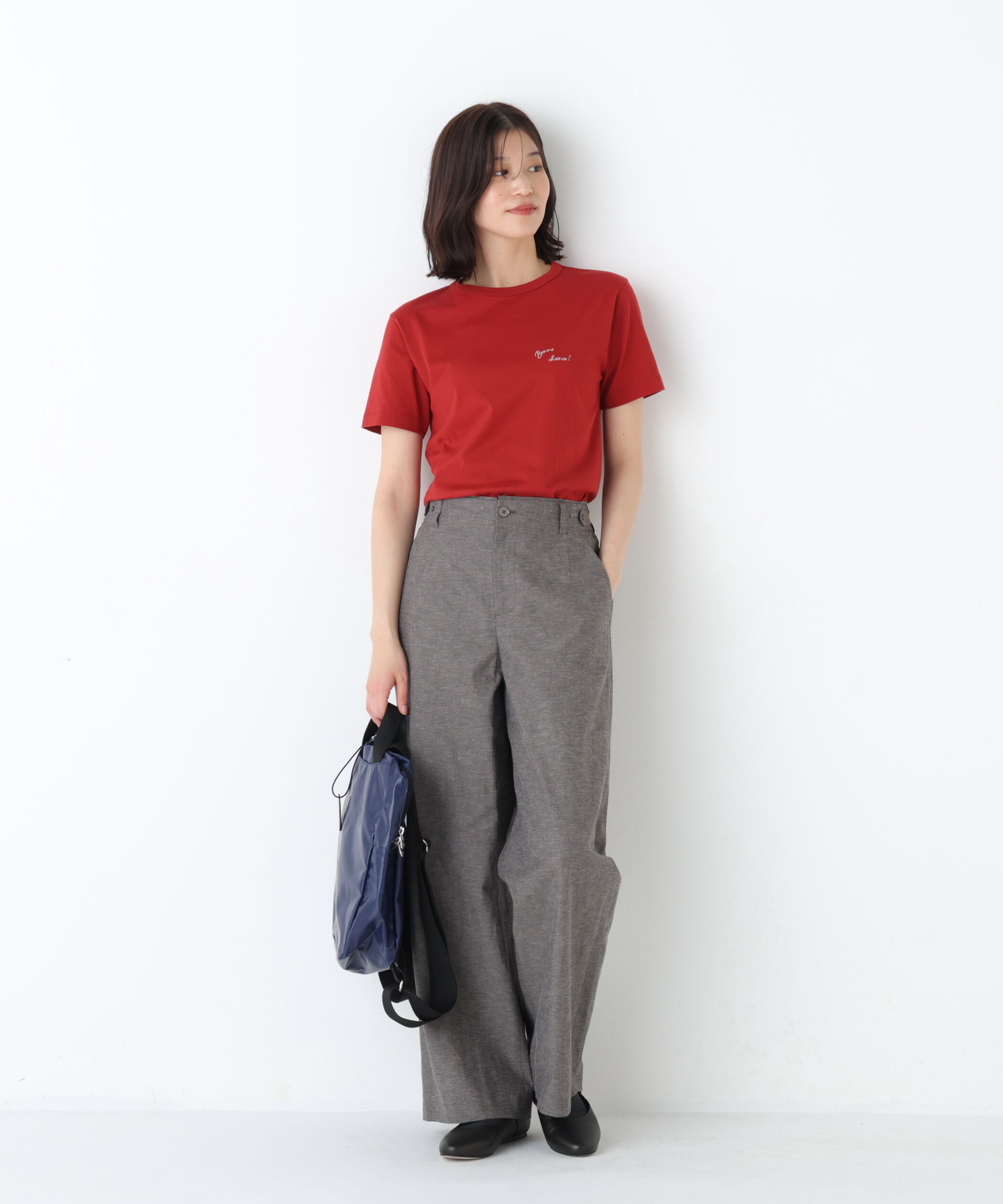  「◆綿麻シャンブレーセミワイドパンツ」|その他|