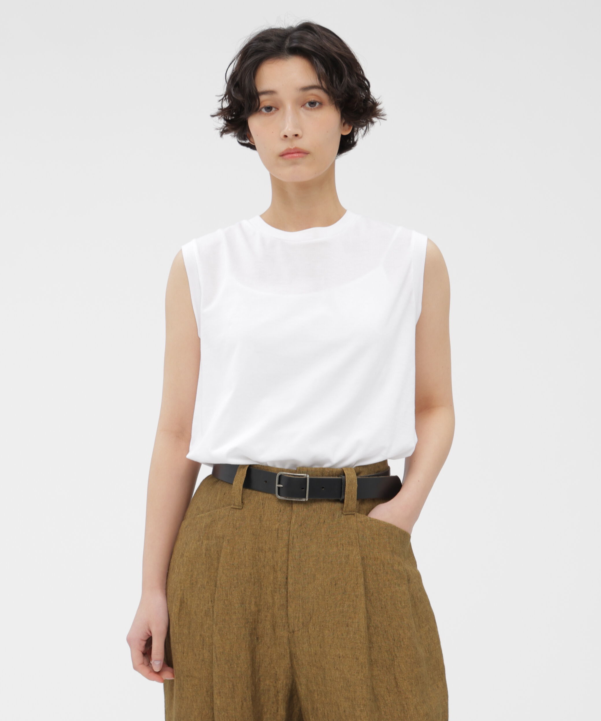  「PLAIN COTTON JERSEY TOP」|Tシャツ・カットソー|WHITE
