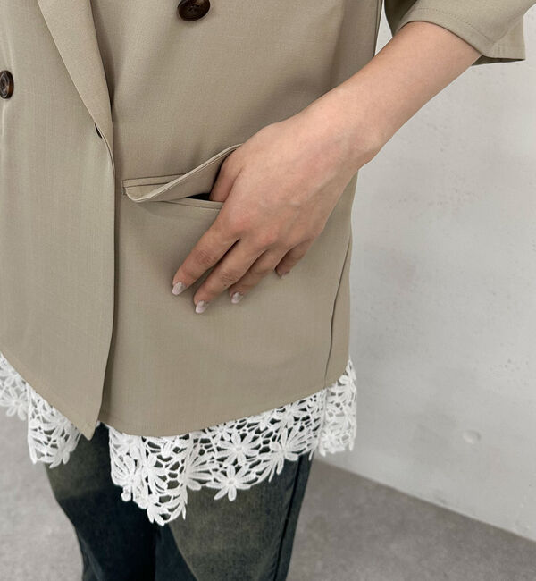 archives「ハーフスリーブ麻調テーラードジャケット」|テーラードジャケット|