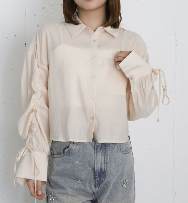 archives「ドロストスリーブショートシャツ」|シャツ・ブラウス|