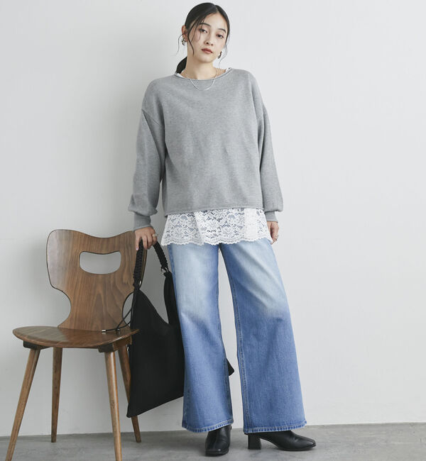 Doux archives「カーリングボートネックニットプルオーバー」|ニット・セーター|