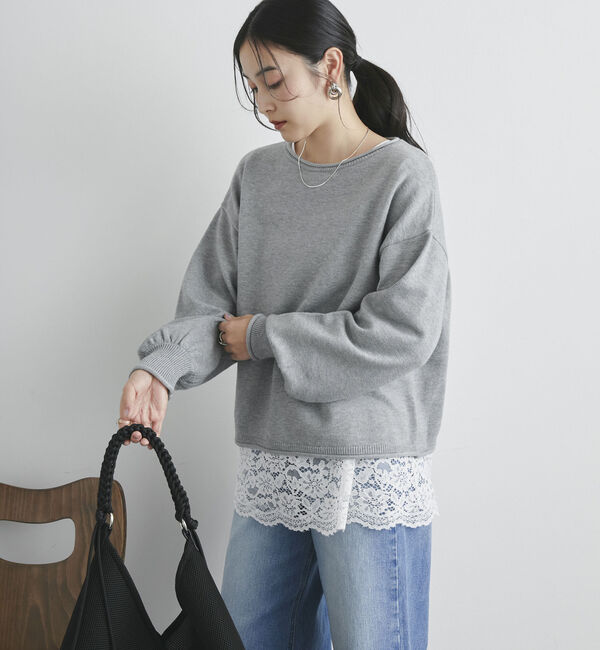 Doux archives「カーリングボートネックニットプルオーバー」|ニット・セーター|