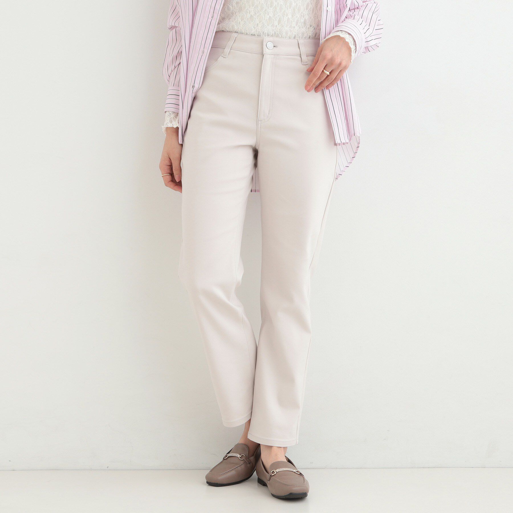 SHOO･LA･RUE「【洗濯機可/SS-LL/ストレッチ】すらっときれい見え 大人のストレートパンツ」|その他|