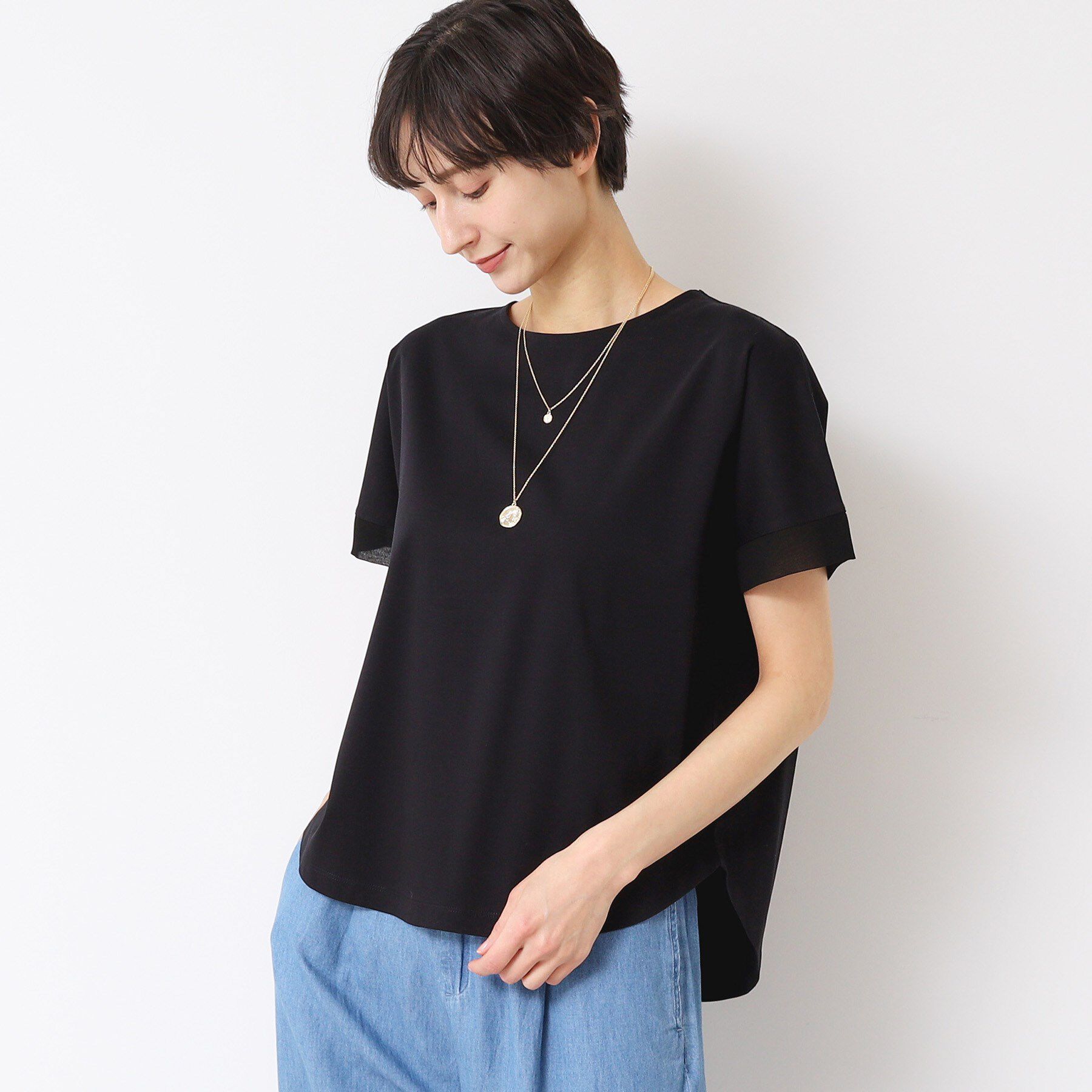 Dessin「【接触冷感・洗える】美光沢カットソーゆったりシルエット」|Tシャツ・カットソー|