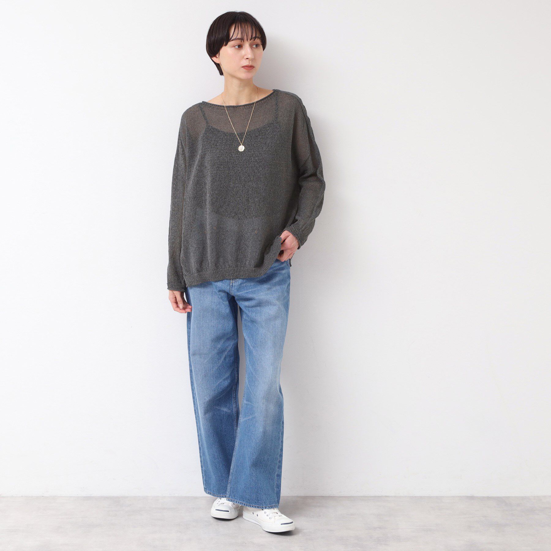 Dessin「【日本製・洗える】ニュアンスワイドプルオーバー」|ニット・セーター|