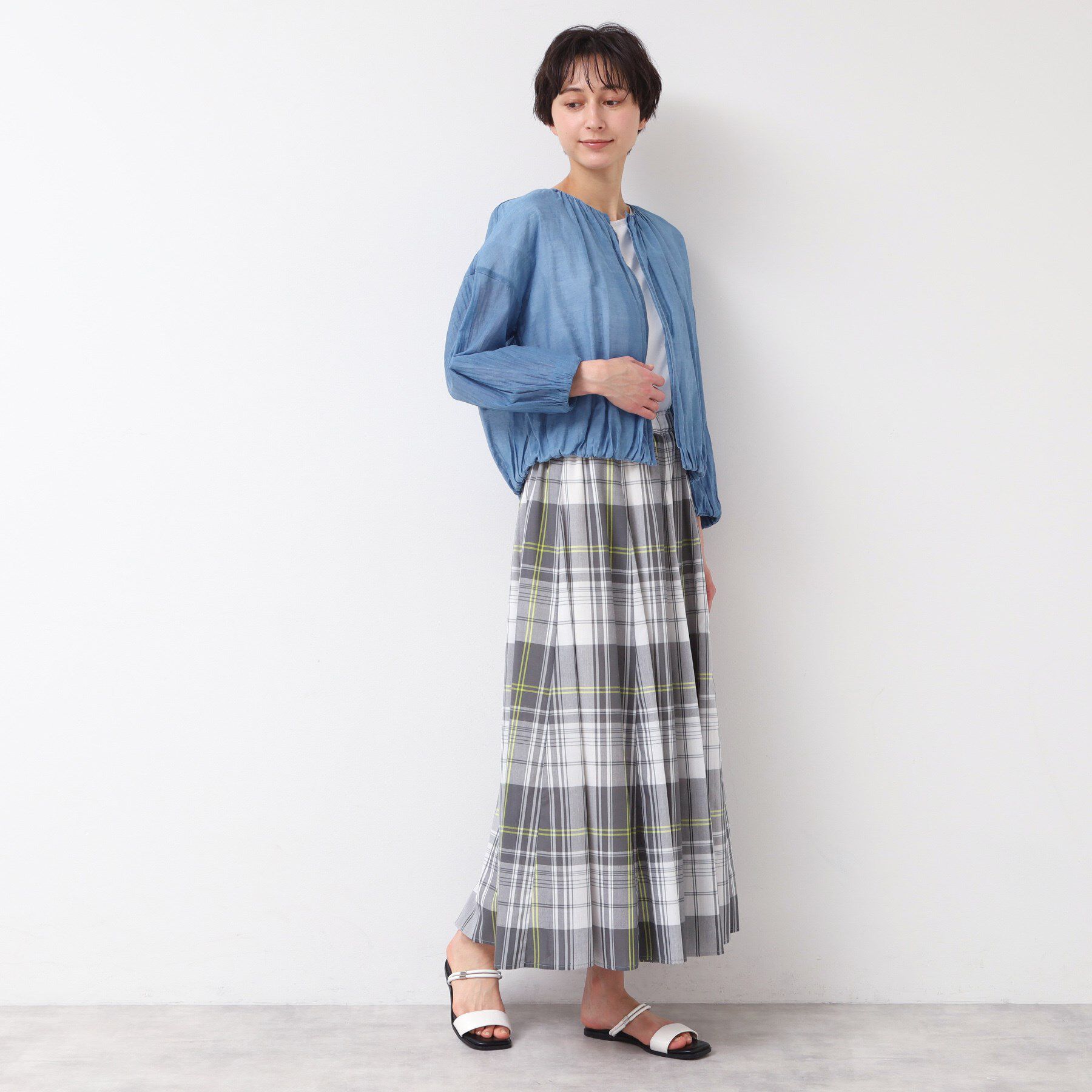 Dessin「【洗える】シアーデニムギャザージャケット」|デニムジャケット|