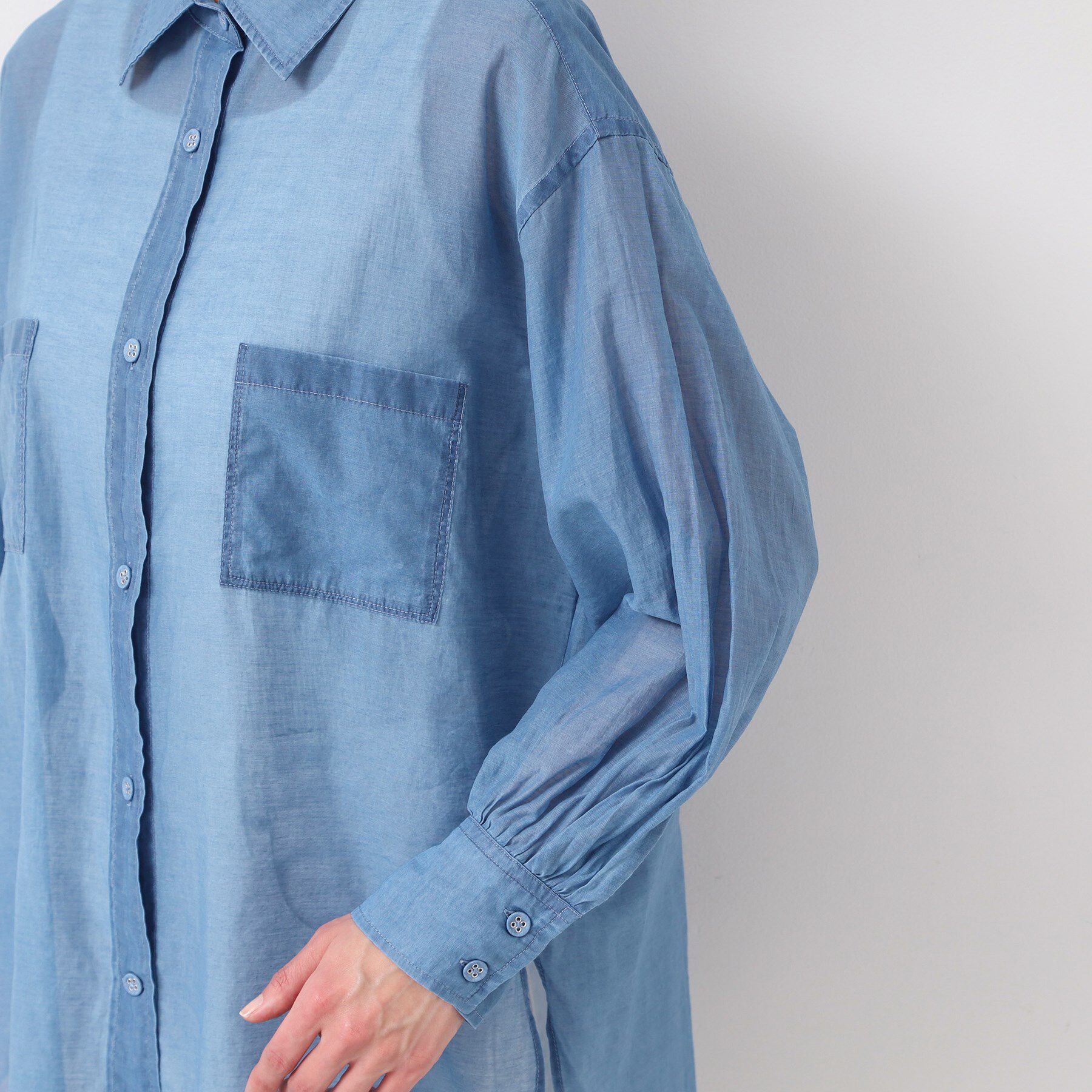 Dessin「【洗える】シアーデニムシャツ」|シャツ・ブラウス|