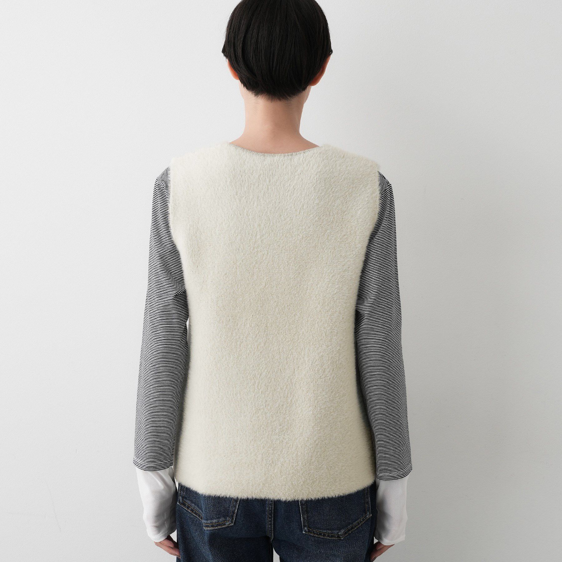 Dessin「【洗える】ファーヤーンジップジレ」|ベスト・ジレ|