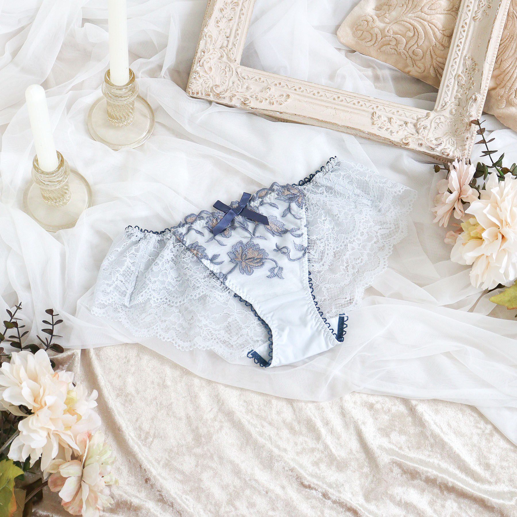 Risa Magli「エレノア レースショーツ」|インナー|ブルー(092)