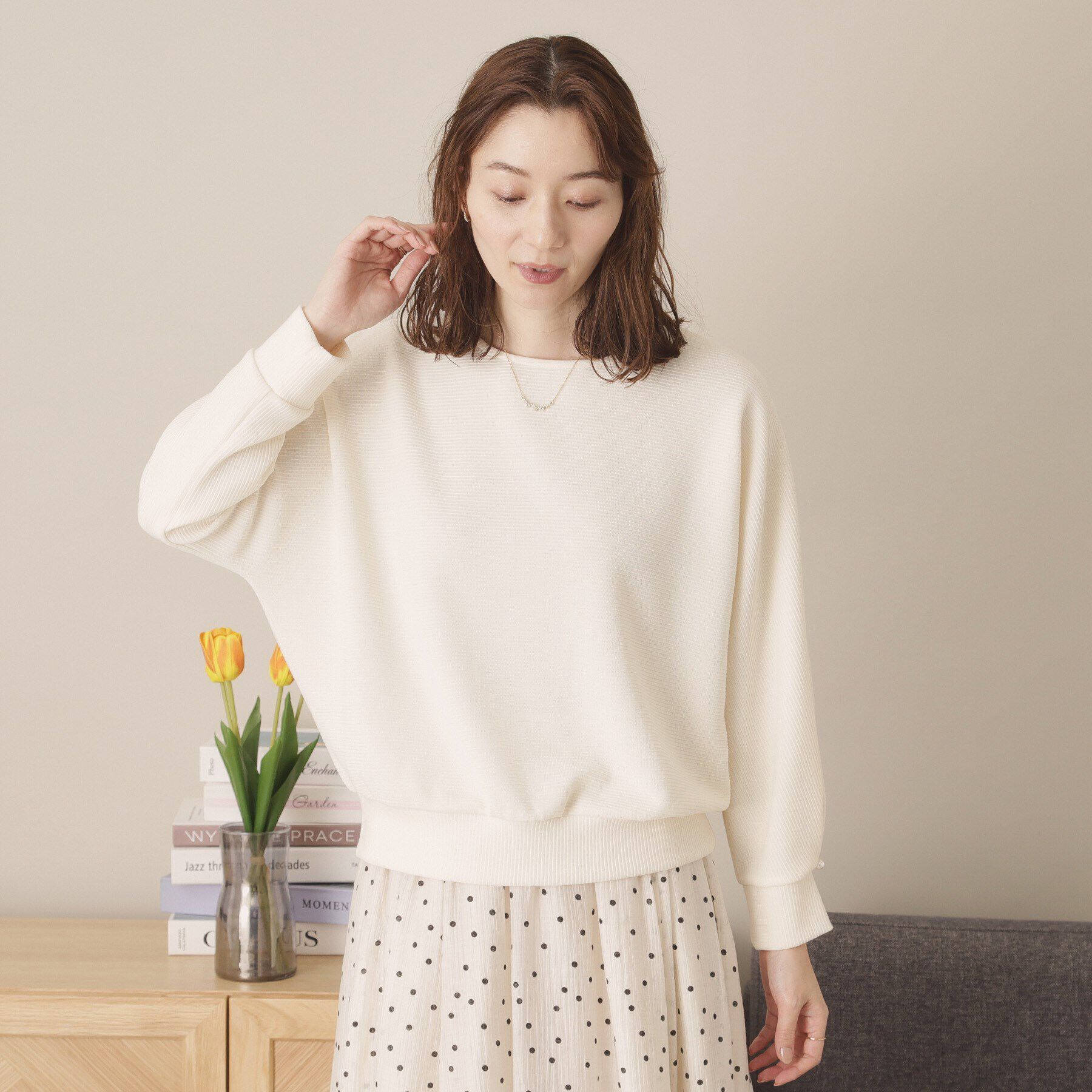 ITS&rsquo;DEMO「【通勤／手洗い可】リップルドルマンプルオーバー」|Tシャツ・カットソー|