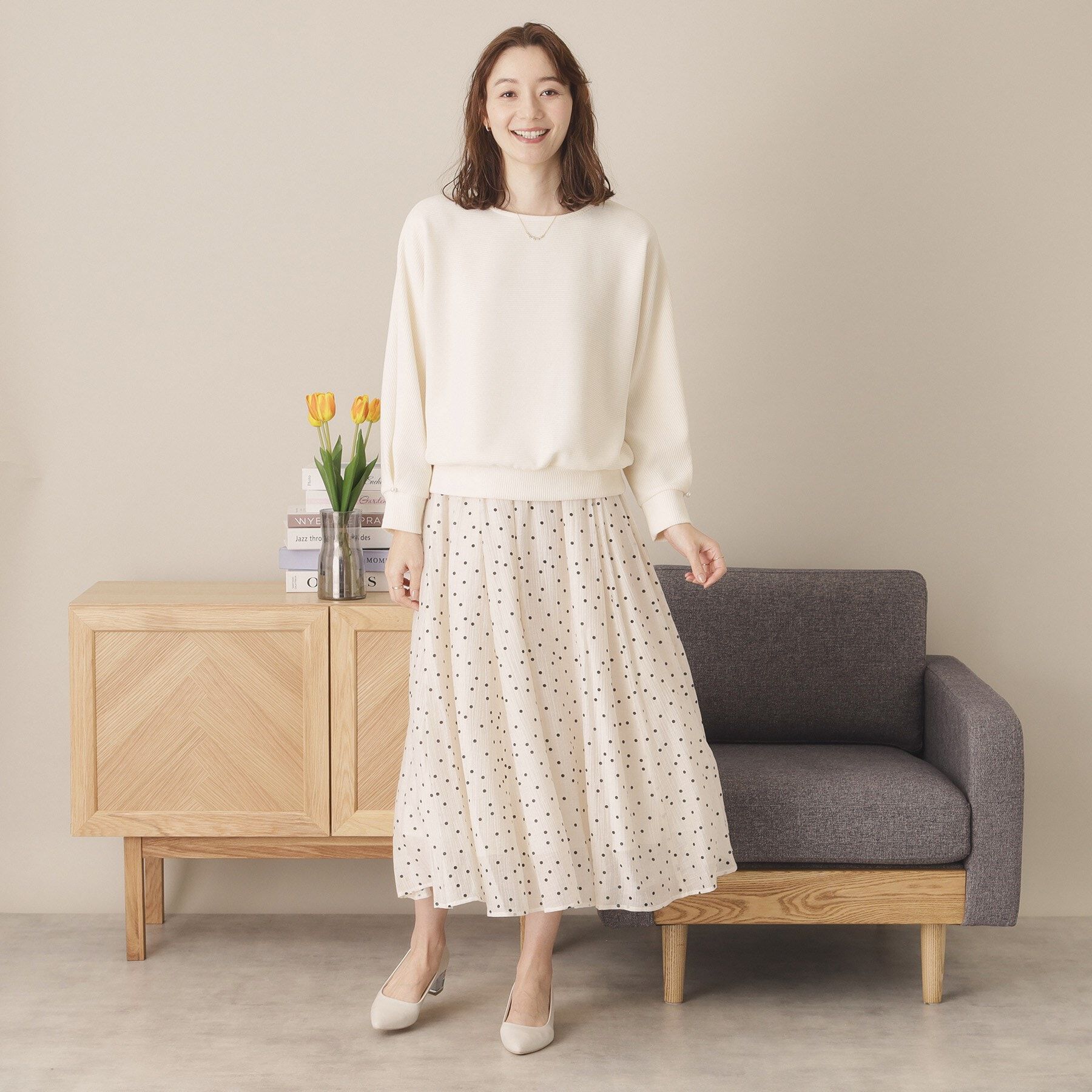 ITS&rsquo;DEMO「【通勤／手洗い可】リップルドルマンプルオーバー」|Tシャツ・カットソー|