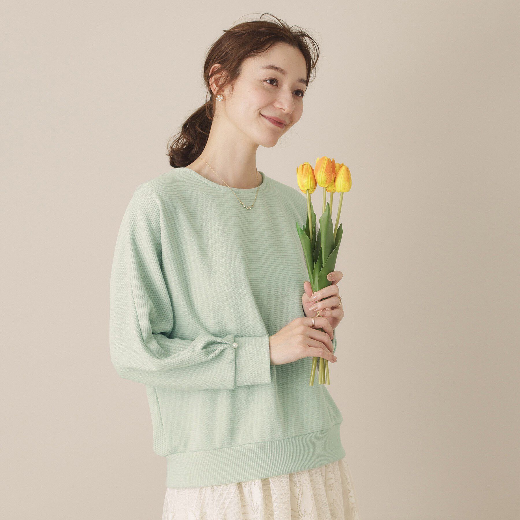 ITS&rsquo;DEMO「【通勤／手洗い可】リップルドルマンプルオーバー」|Tシャツ・カットソー|