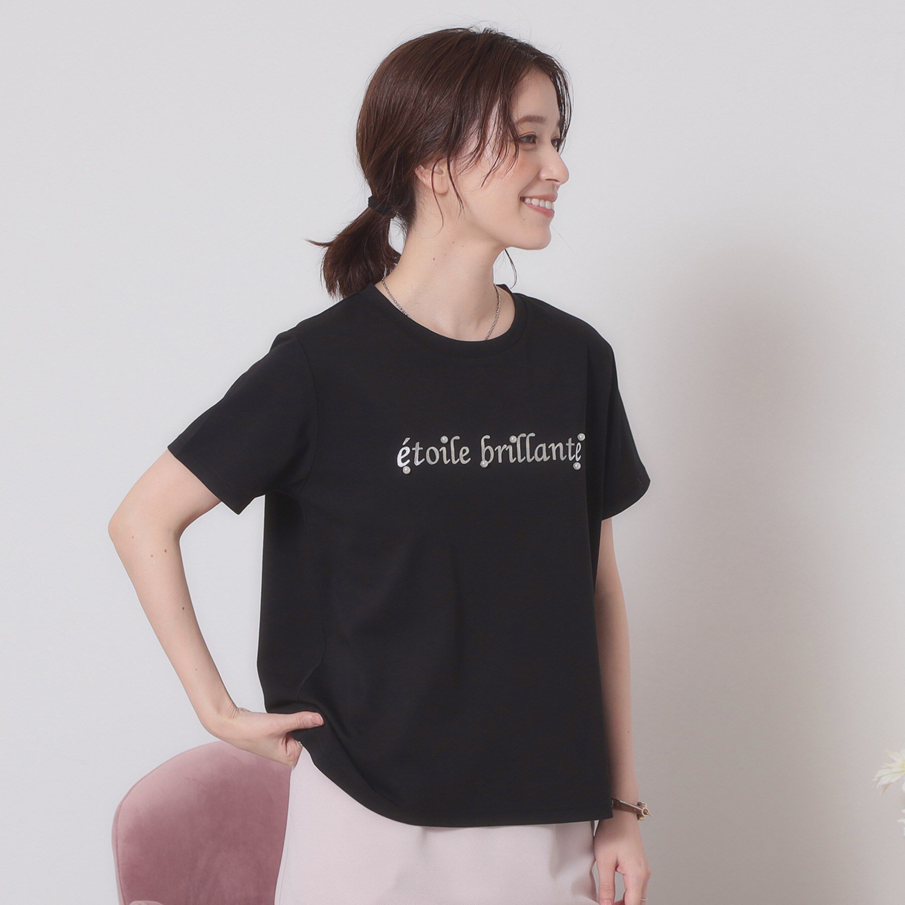 ITS&rsquo;DEMO「【手洗い可】箔ロゴプリントTシャツ」|Tシャツ・カットソー|