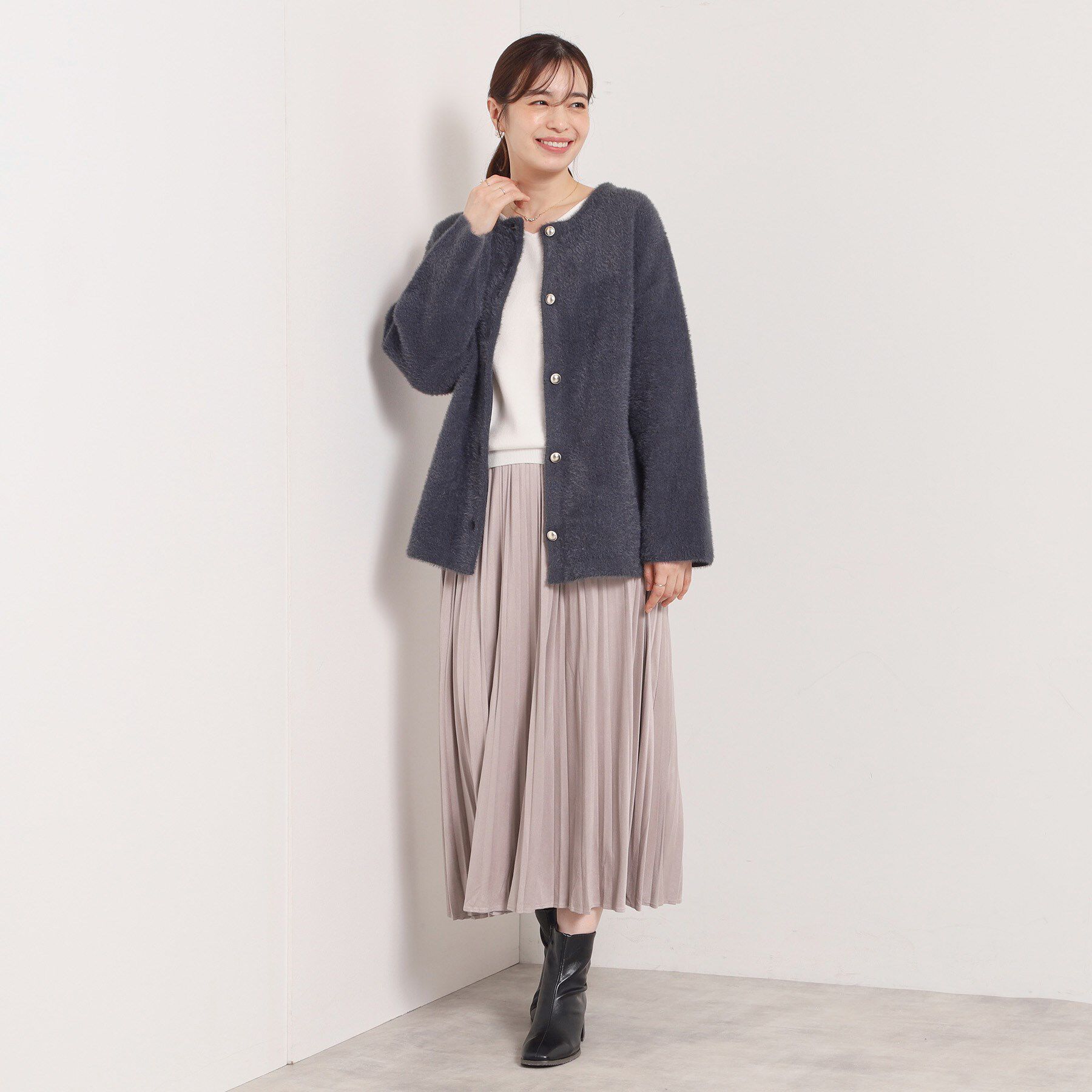 ITS&rsquo;DEMO「【手洗い可】フェザーWフェイスコーディガン」|カーディガン|