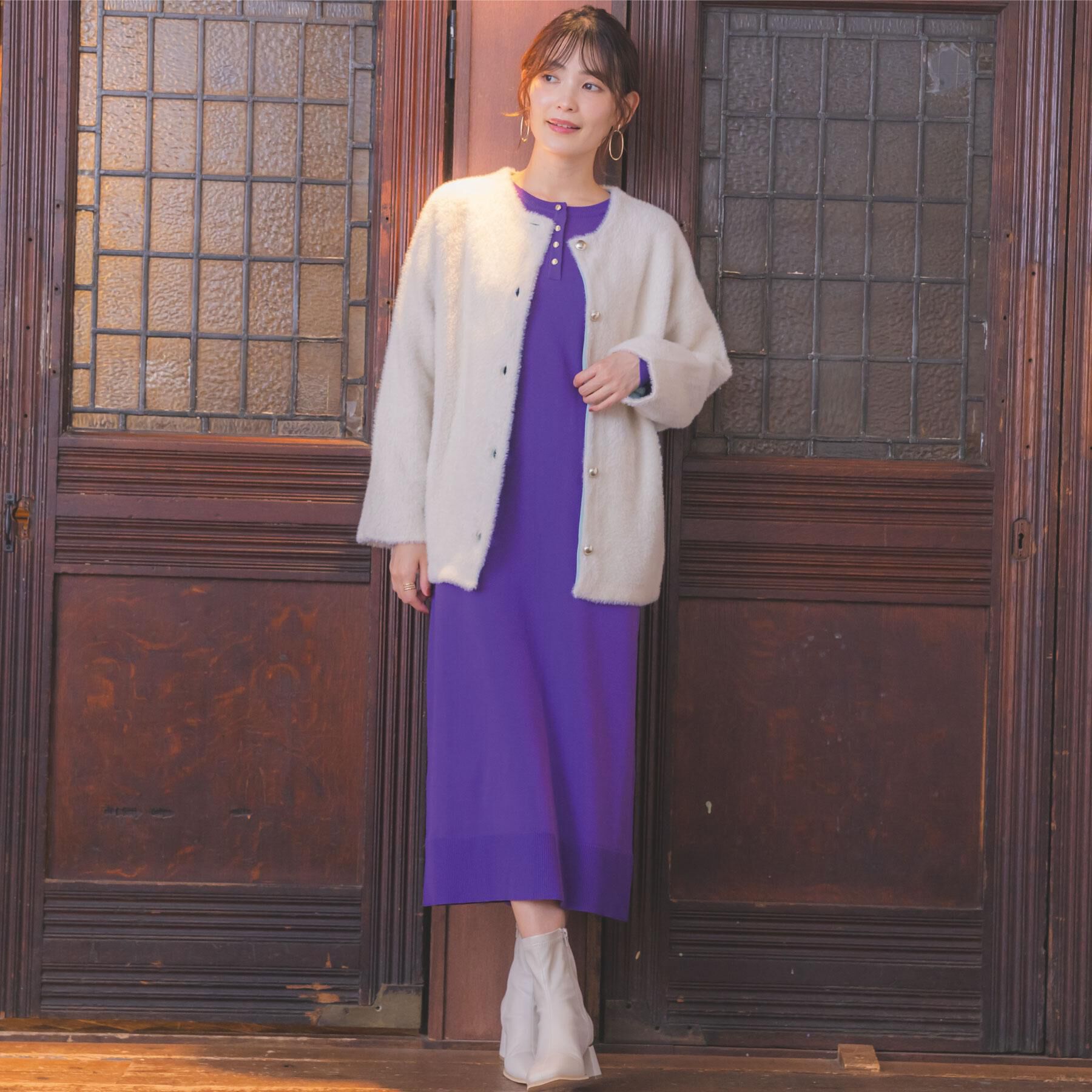 ITS&rsquo;DEMO「【手洗い可】フェザーWフェイスコーディガン」|カーディガン|