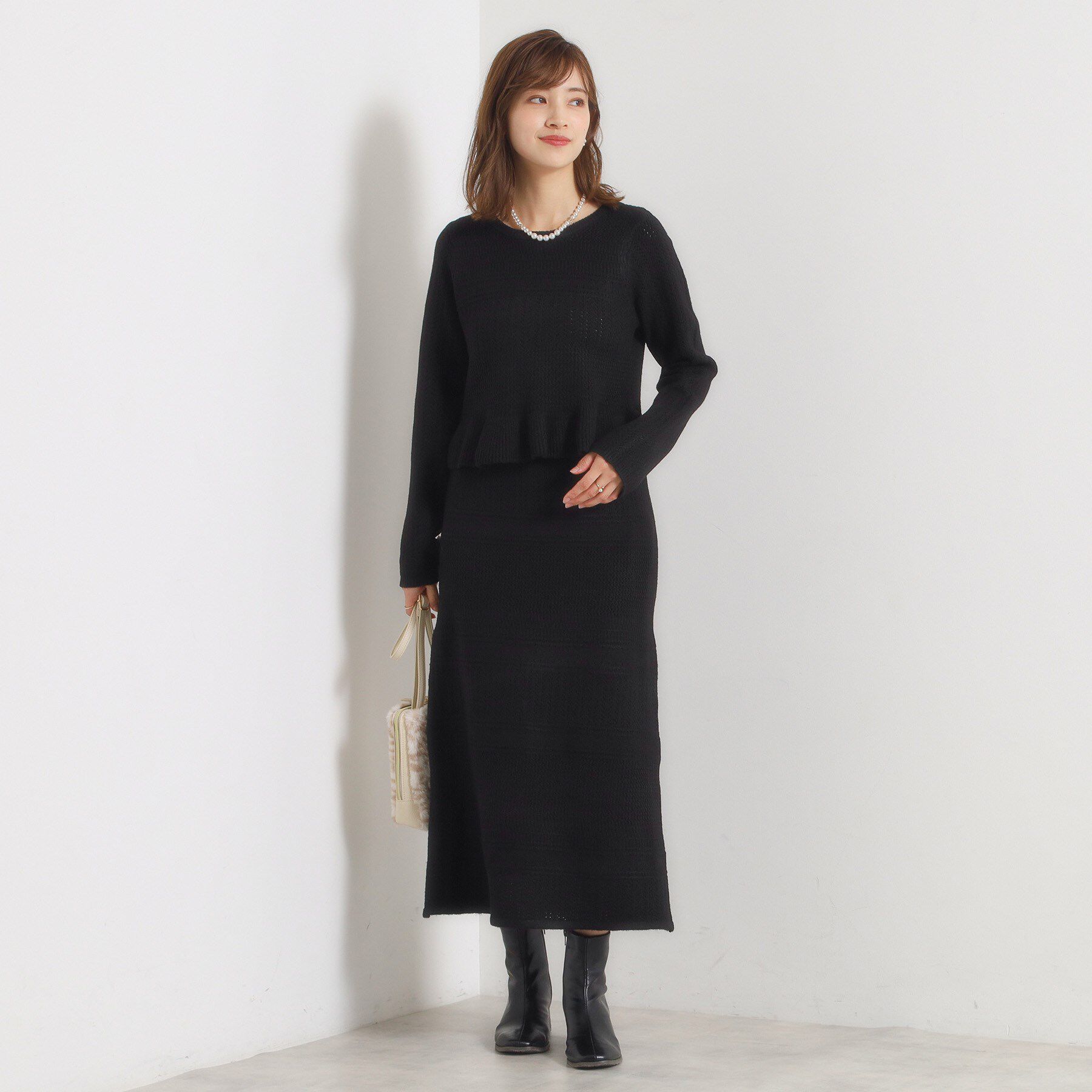 ITS&rsquo;DEMO「【手洗い可／セットアップ可】柄編みニットプルオーバー」|ニット・セーター|