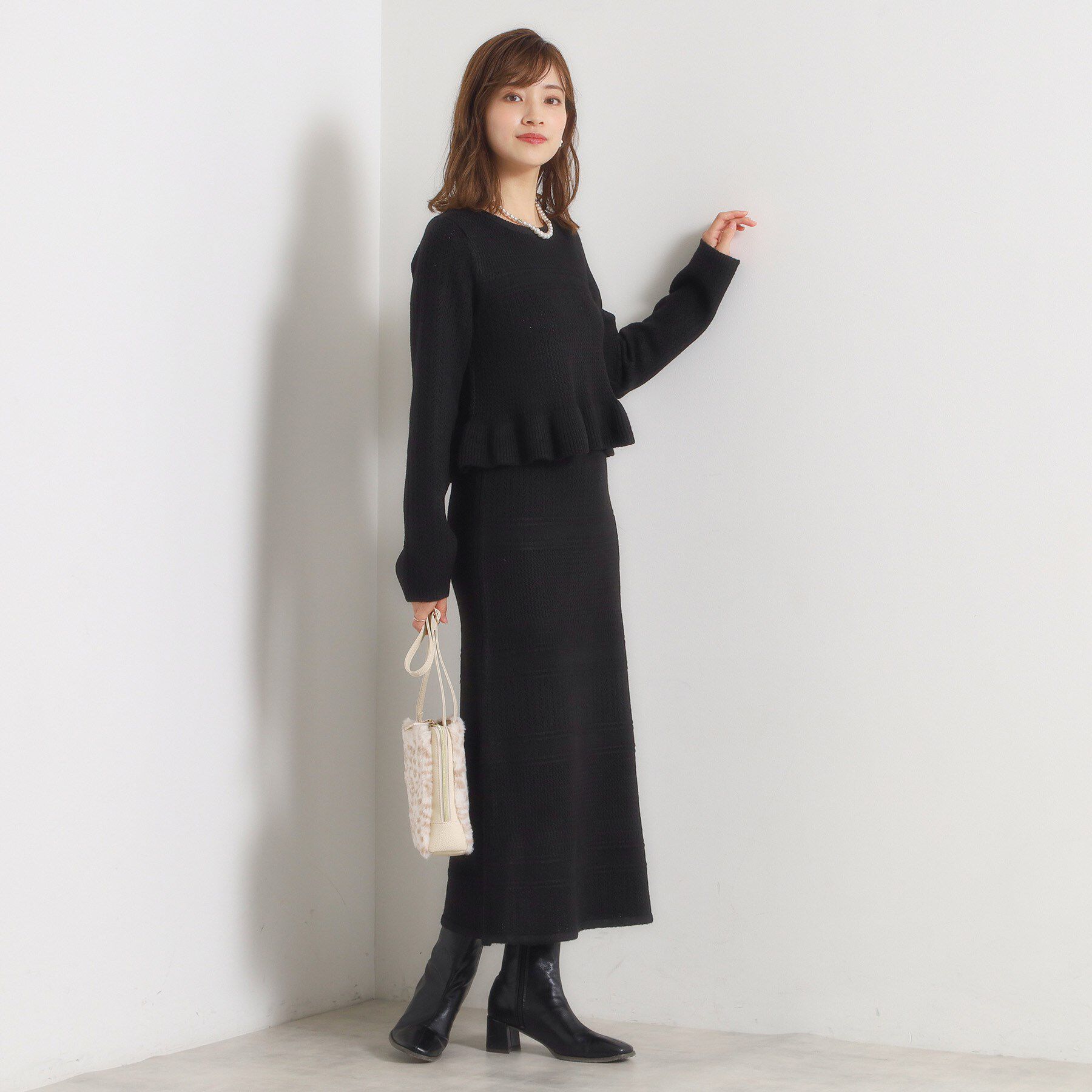 ITS&rsquo;DEMO「【手洗い可／セットアップ可】柄編みニットプルオーバー」|ニット・セーター|