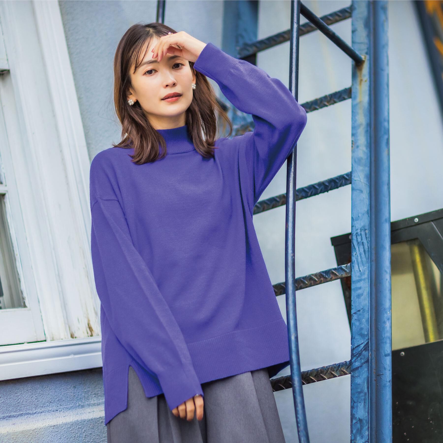 ITS&rsquo;DEMO「【静電気防止／手洗い可】クリーミータッチハイネックニット」|ニット・セーター|