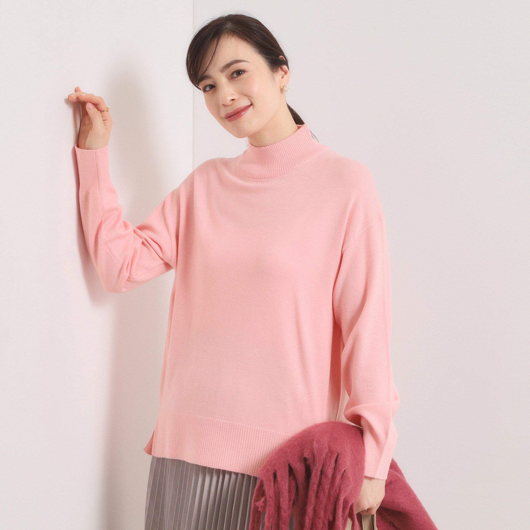 ITS&rsquo;DEMO「【静電気防止／手洗い可】クリーミータッチハイネックニット」|ニット・セーター|