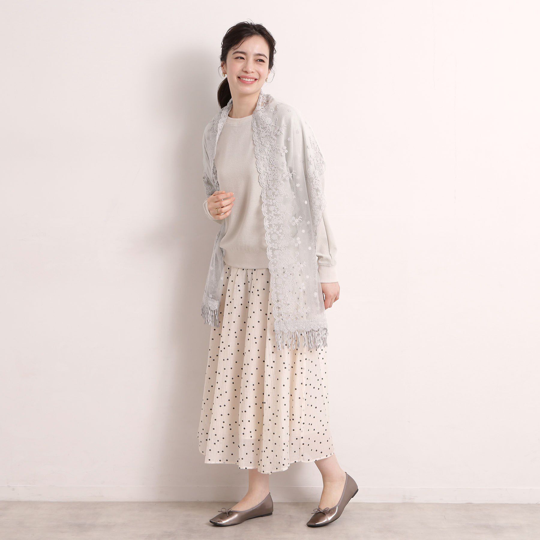 ITS&rsquo;DEMO「【手洗い可】ローズフラワーレースストール」|ストール|