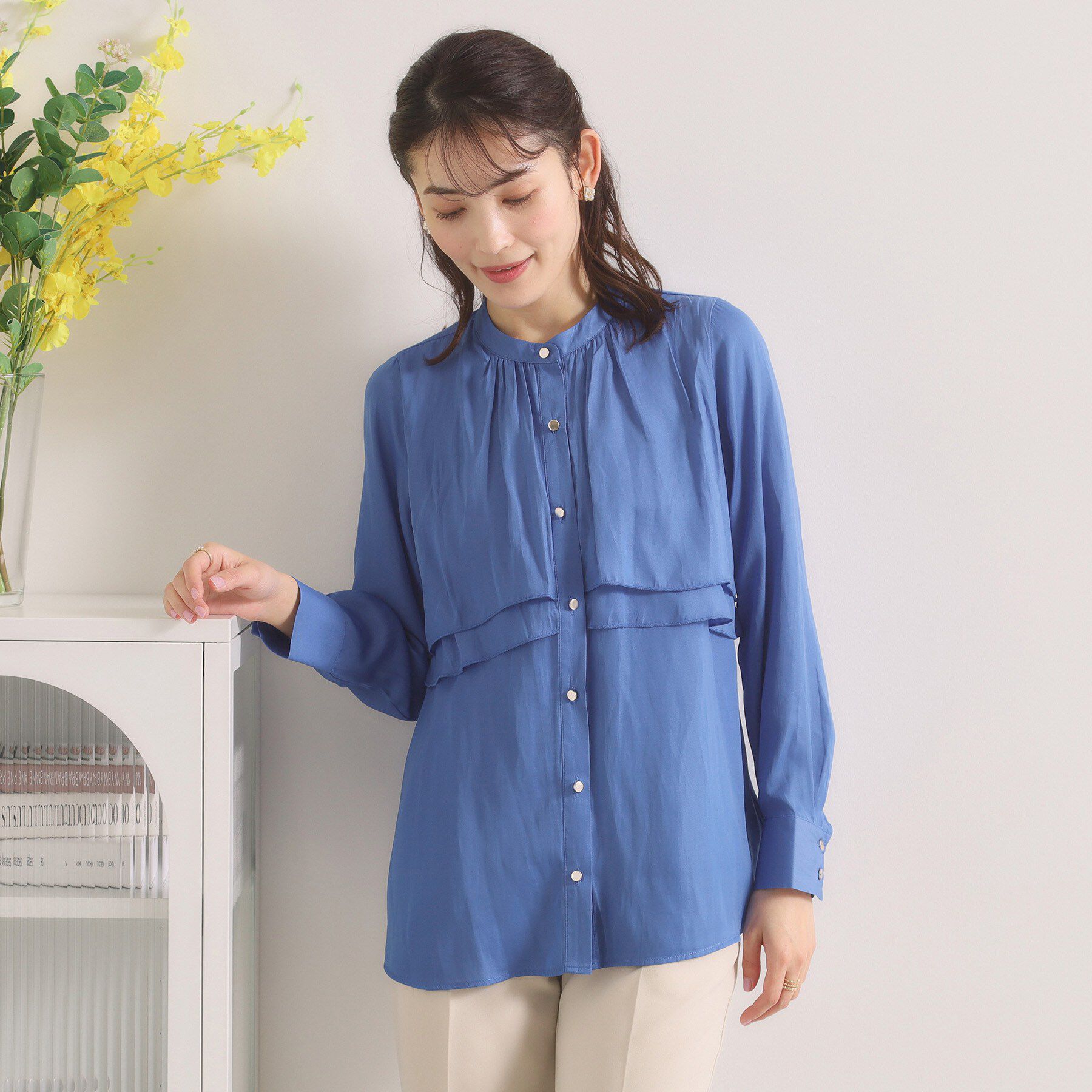 ITS&rsquo;DEMO「【手洗い可】サテンティアードブラウス」|シャツ・ブラウス|