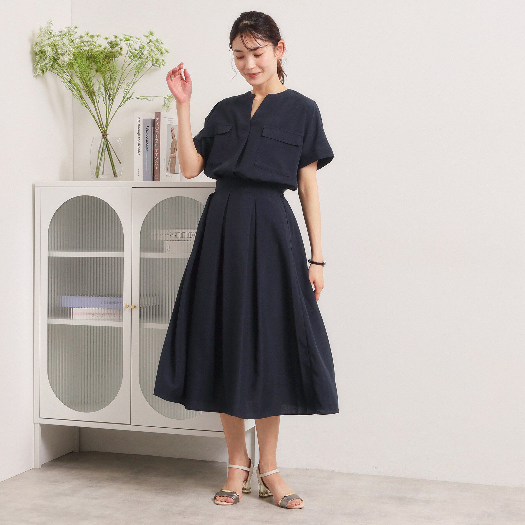 ITS&rsquo;DEMO「【UVケア／洗濯機OK／イージーケア】麻調合繊タックスカート」|スカート|