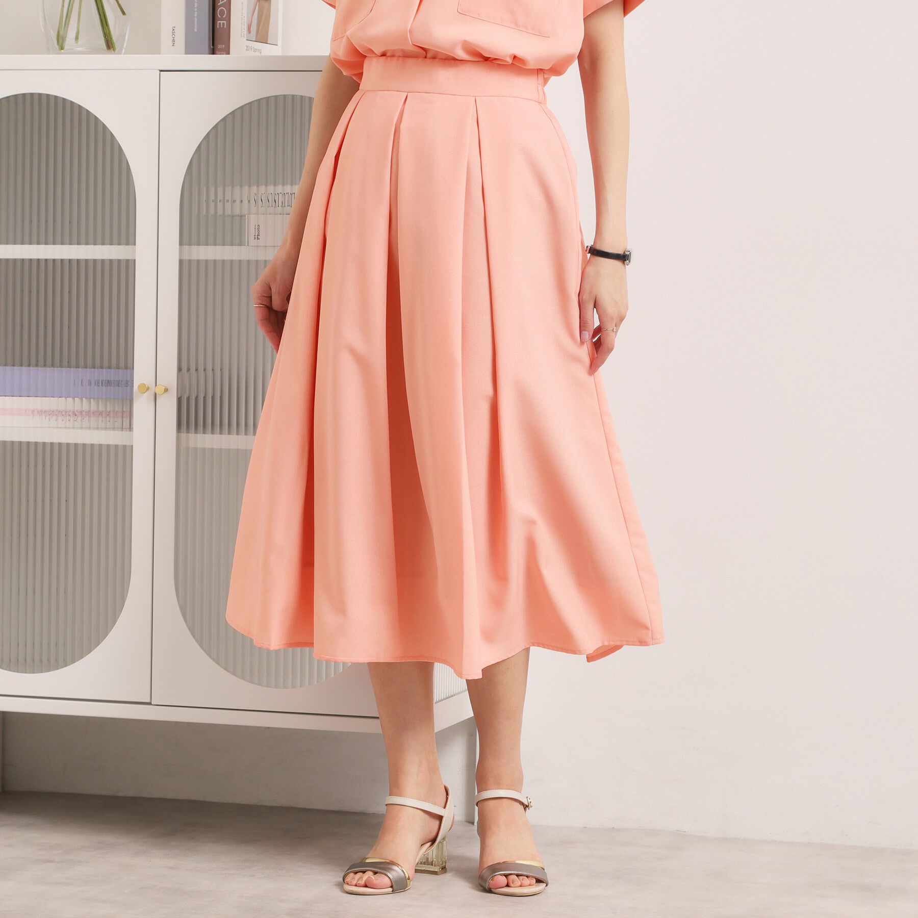 ITS&rsquo;DEMO「【UVケア／洗濯機OK／イージーケア】麻調合繊タックスカート」|スカート|