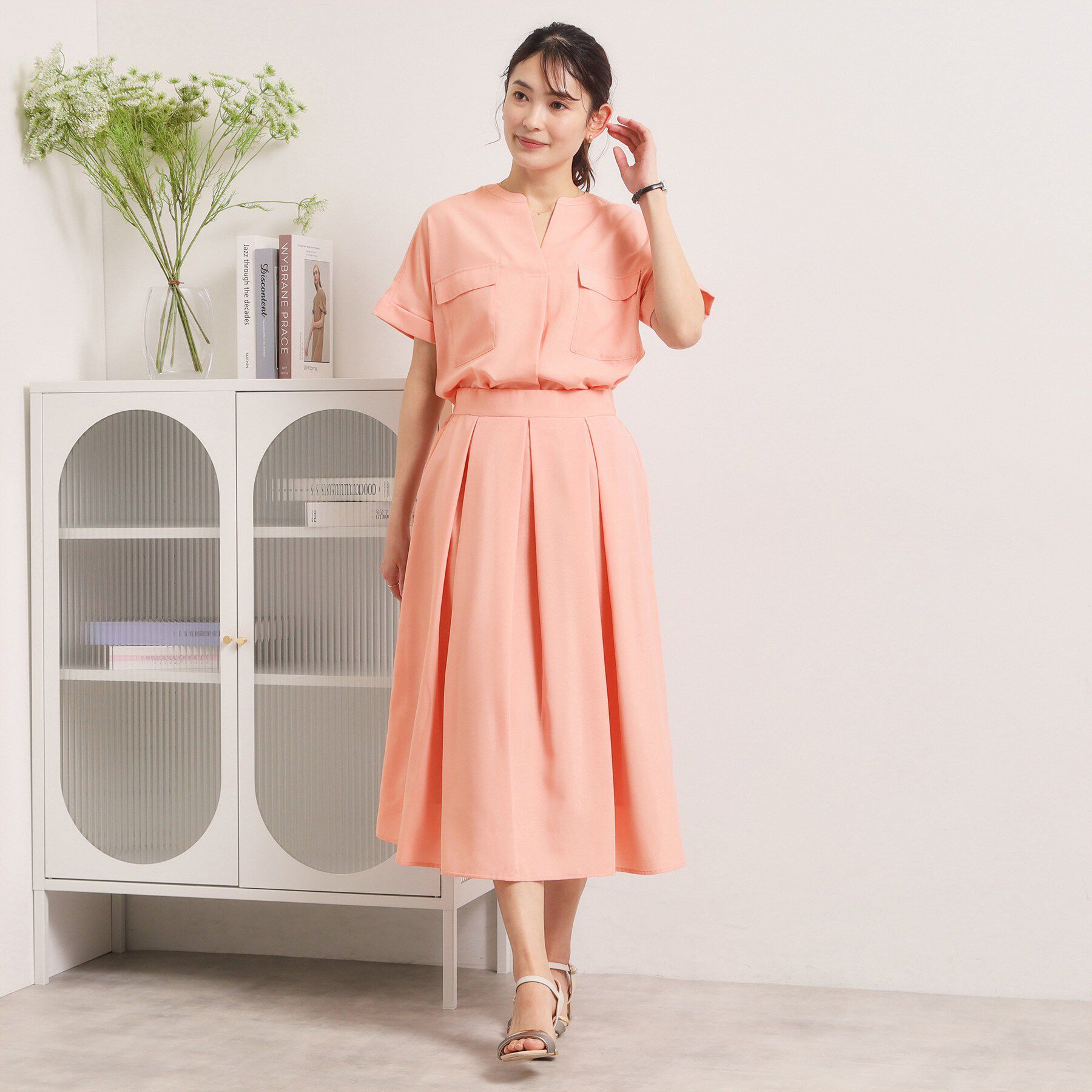 ITS&rsquo;DEMO「【UVケア／洗濯機OK／イージーケア】麻調合繊タックスカート」|スカート|