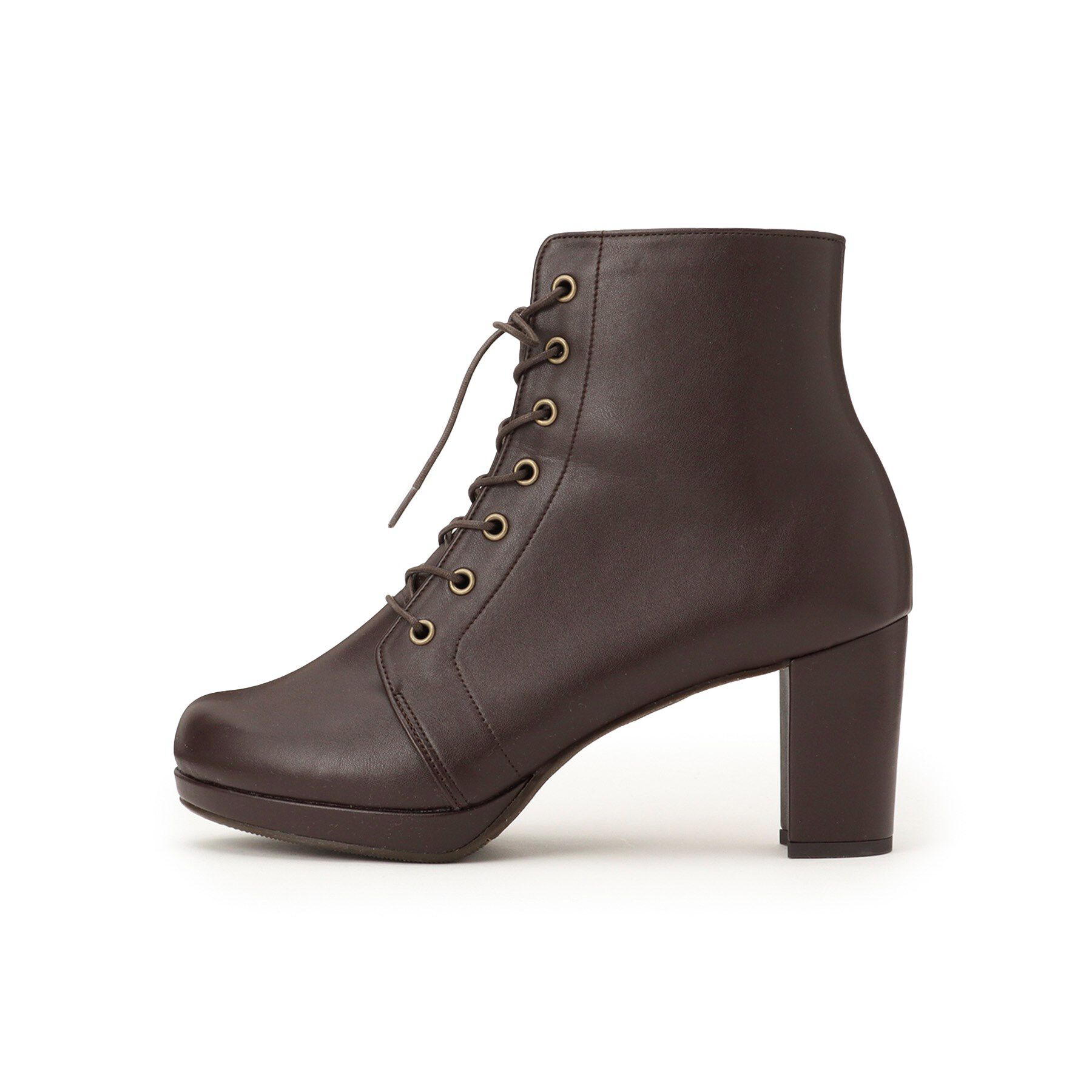 ESPERANZA「アーモンドトゥレースアップ厚底ショートブーツ」|ショートブーツ|