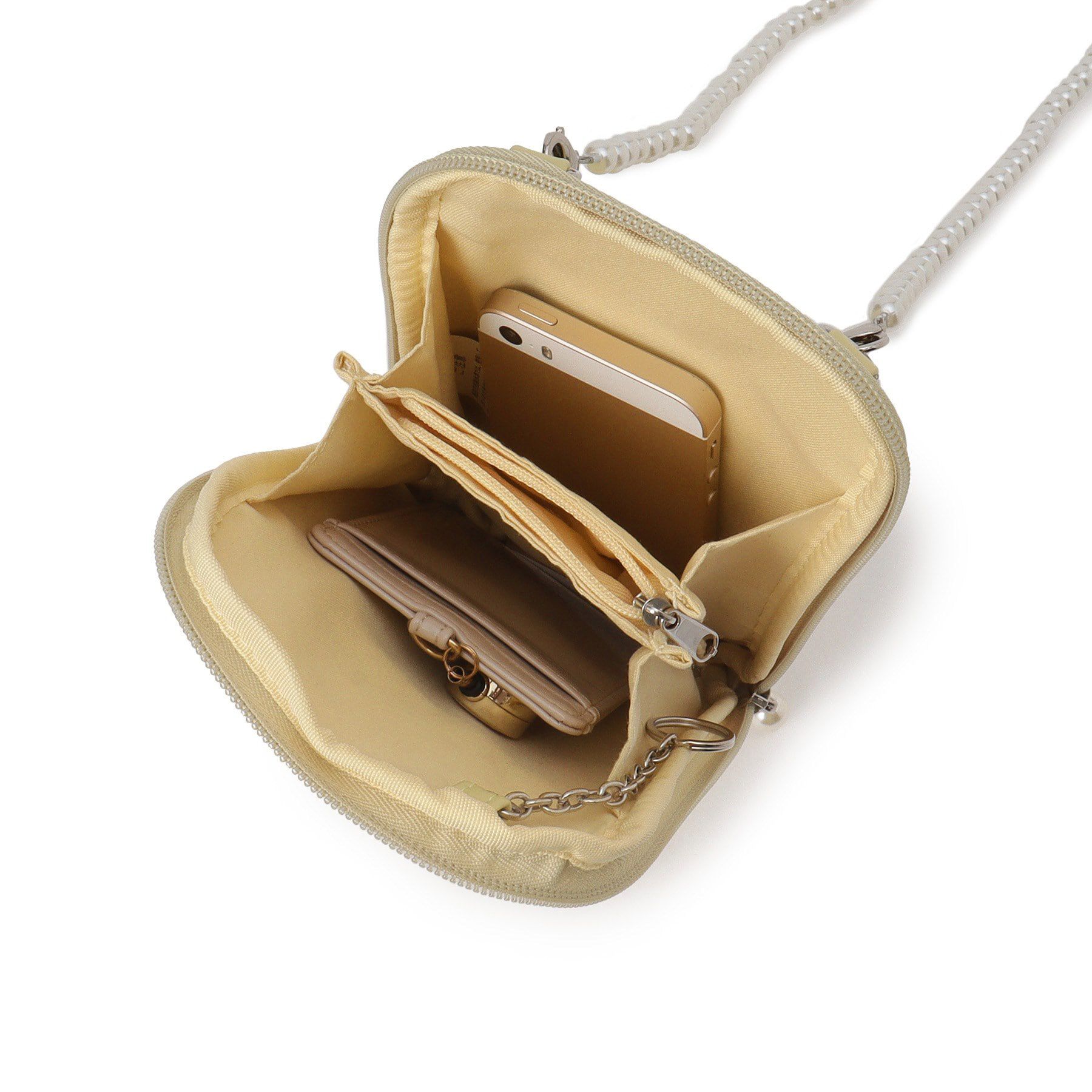 Ober Tashe「パール調チェーン マルチショルダーバッグ お財布ショルダー スマホショルダー ミニ ポシェット」|ショルダー・メッセンジャー|