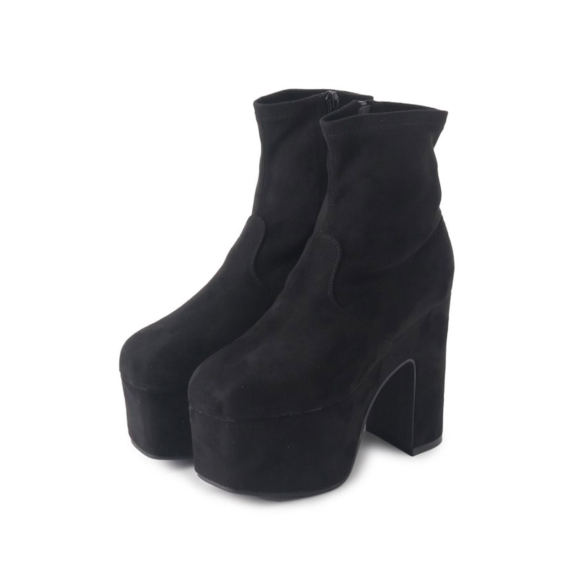 csT&P「スクウェアヒールストレッチブーツ」|ショートブーツ|