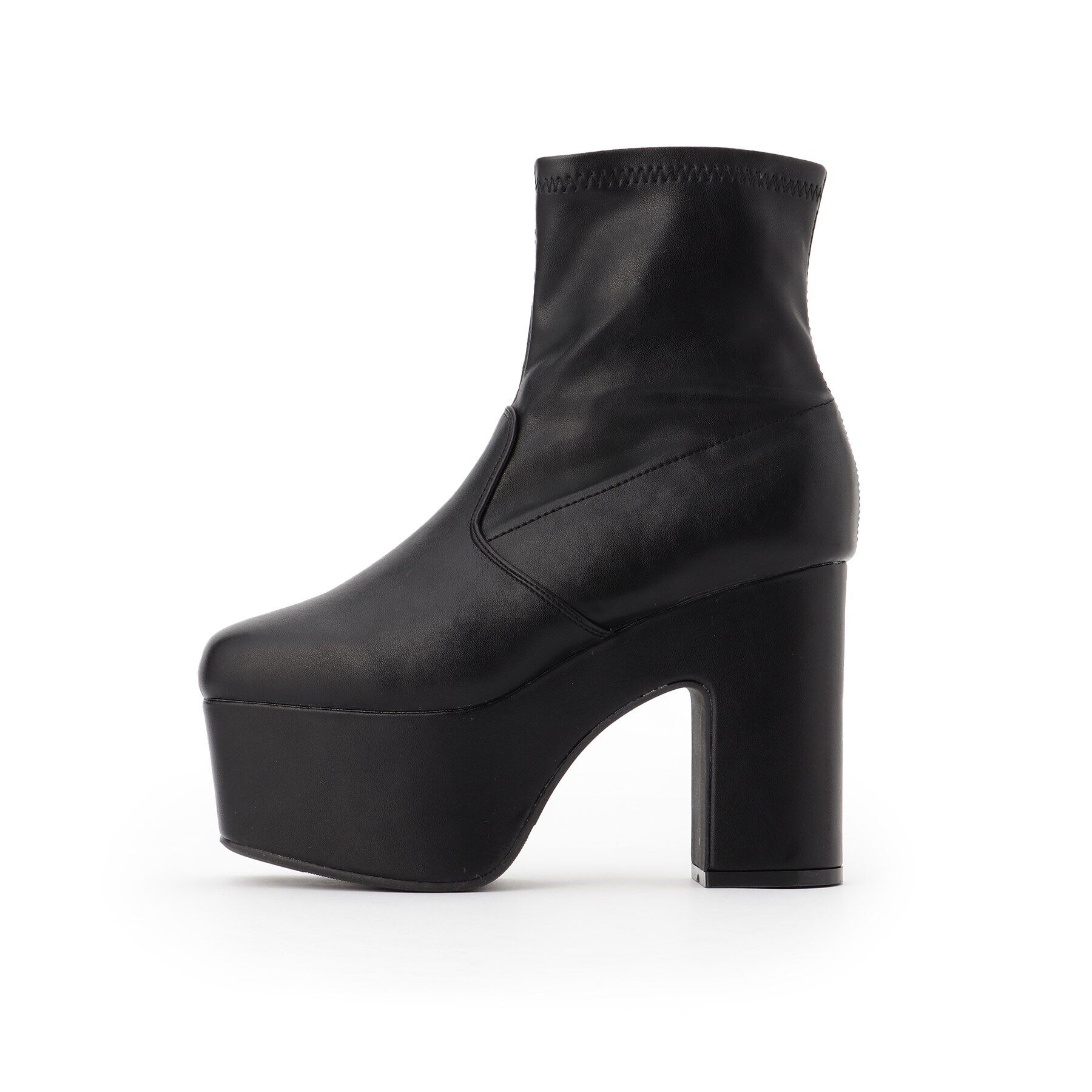 csT&P「スクウェアヒールストレッチブーツ」|ショートブーツ|