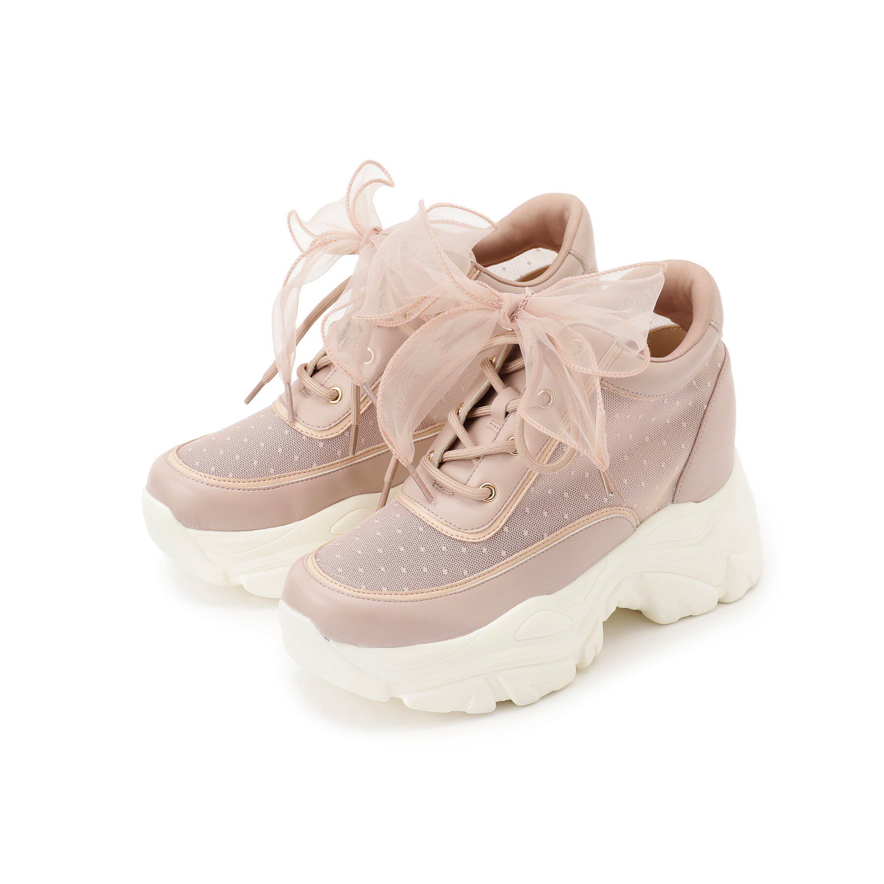 ESPERANZA「きゅんフィットインソールチュールリボンスニーカー」|スニーカー|ピンク(972)