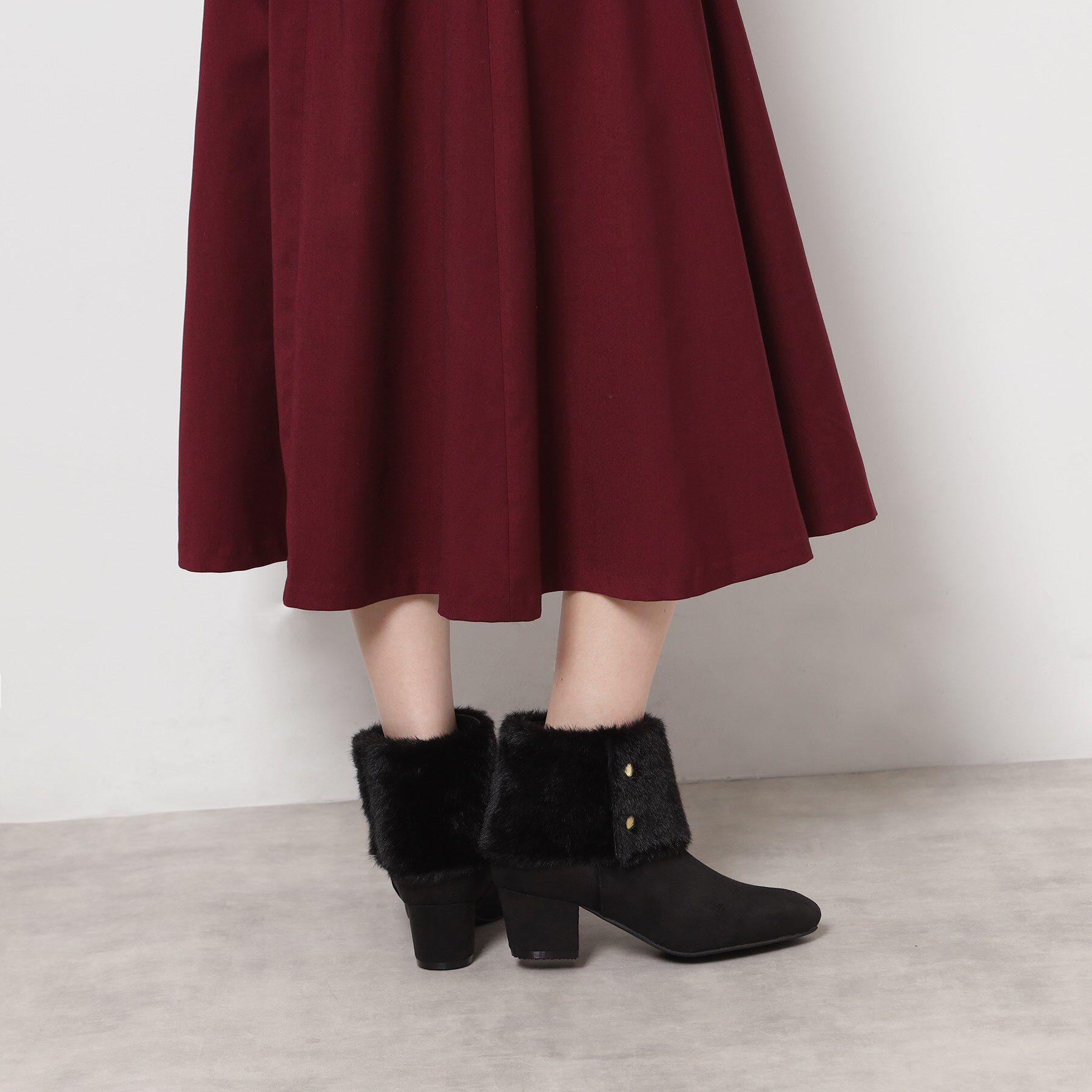 ESPERANZA「2WAYフェイクファー付きショートブーツ」|ショートブーツ|