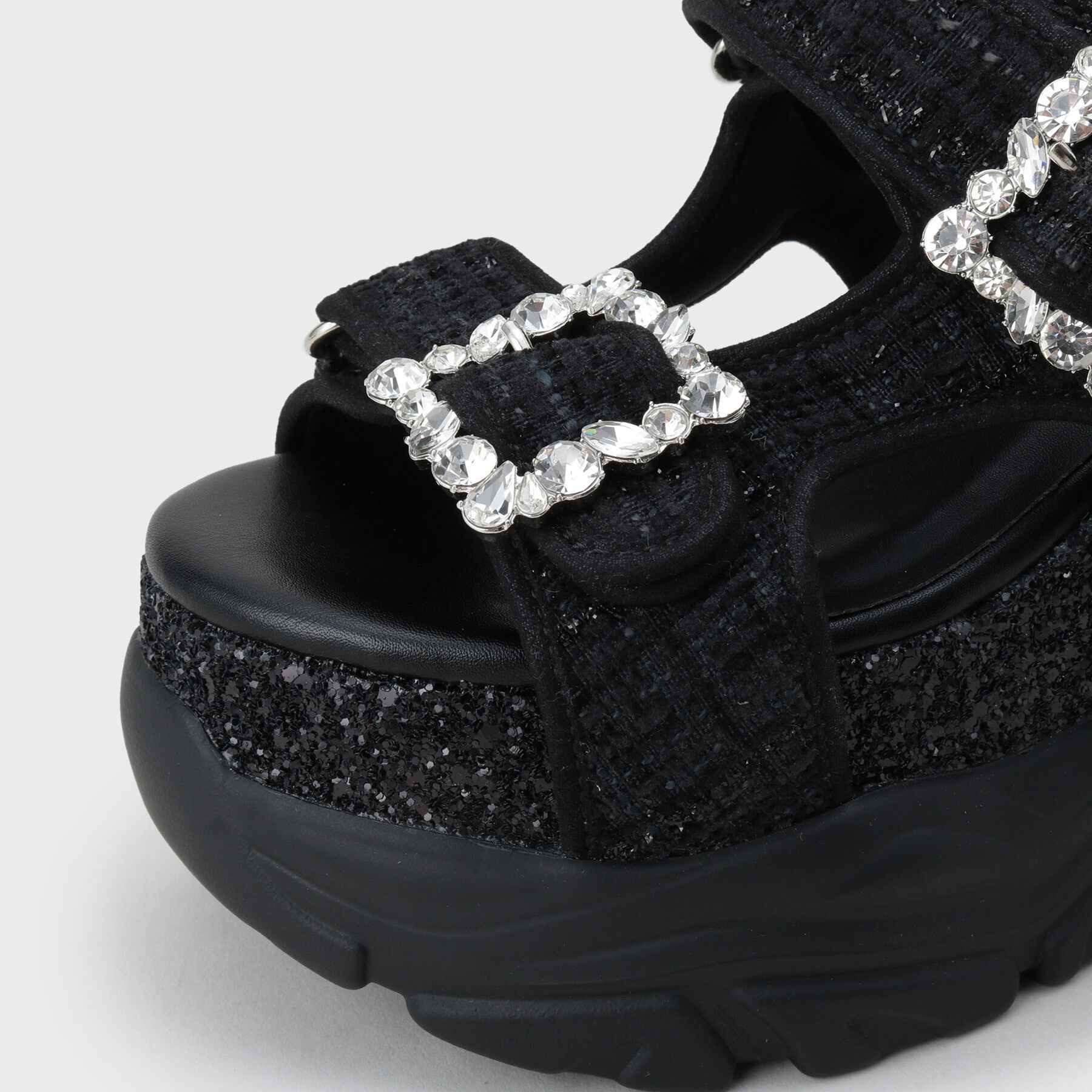 ESPERANZA「ツイードWビジュースニーカーソールサンダル」|サンダル|