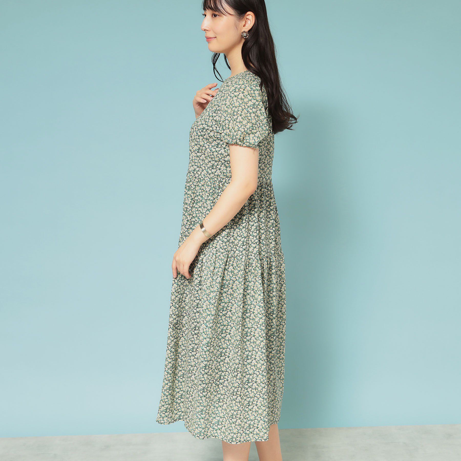 SunaUna「【花柄】パフスリーブワンピース」|ワンピース|