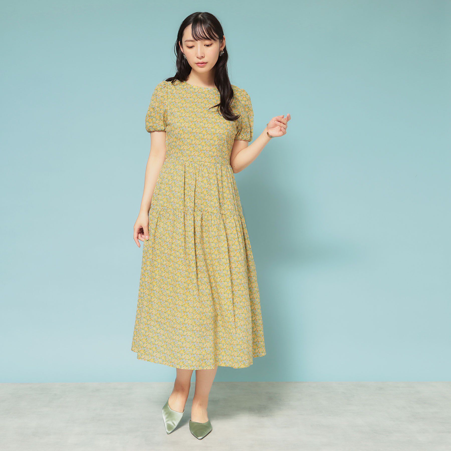 SunaUna「【花柄】パフスリーブワンピース」|ワンピース|